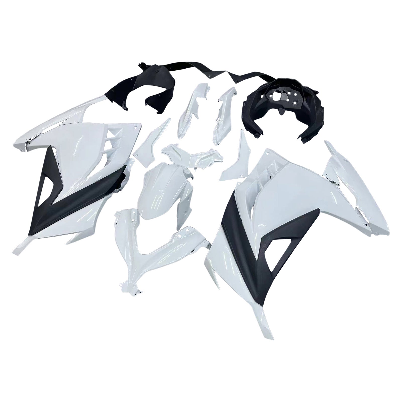 Amotopart Kawasaki EX300/Ninja300 2013-2017 Kit Carénage Carrosserie Plastique ABS