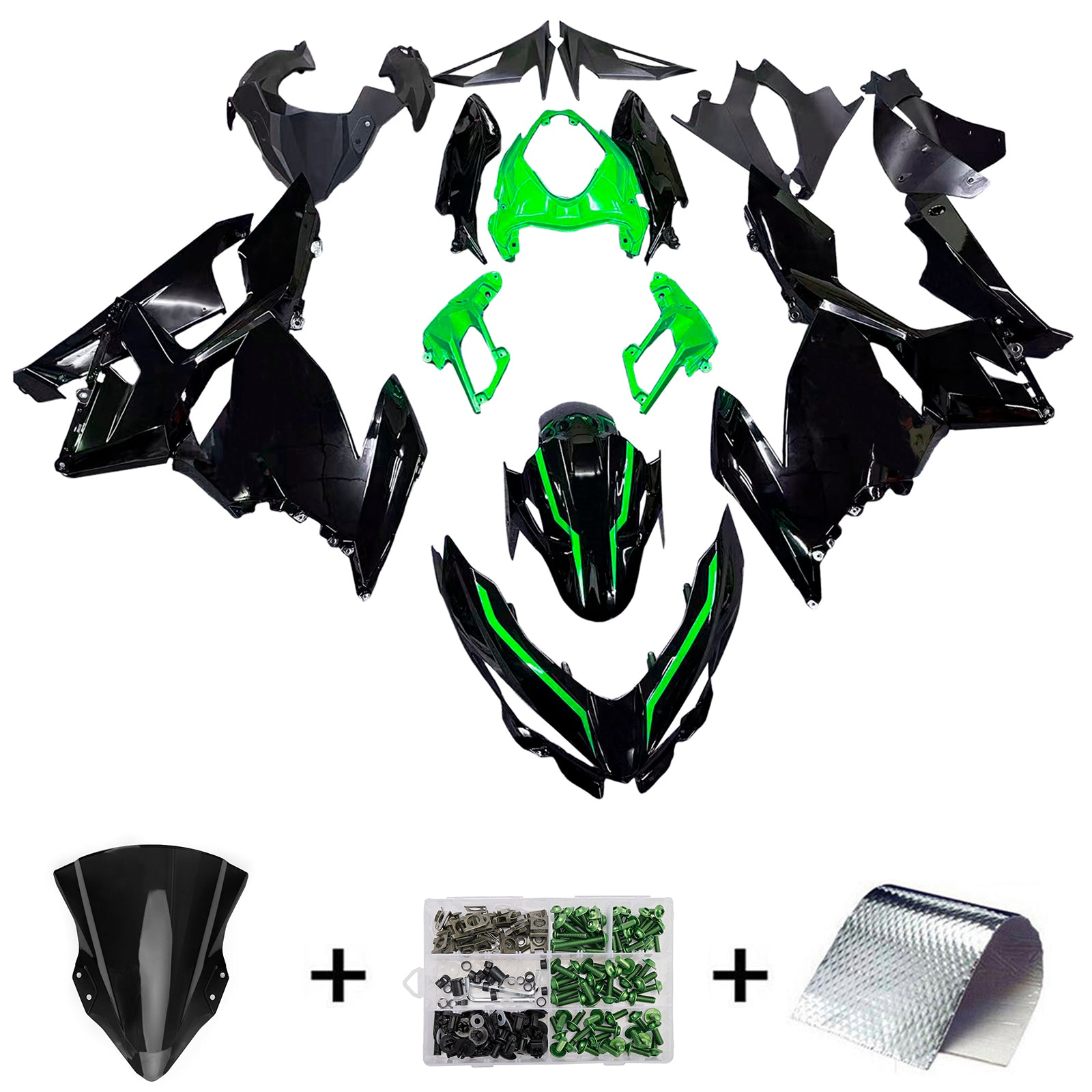 Zestaw zestawu przez, plastikowy korpus ABS dla Kawasaki EX400 NINJA400 2018-2024