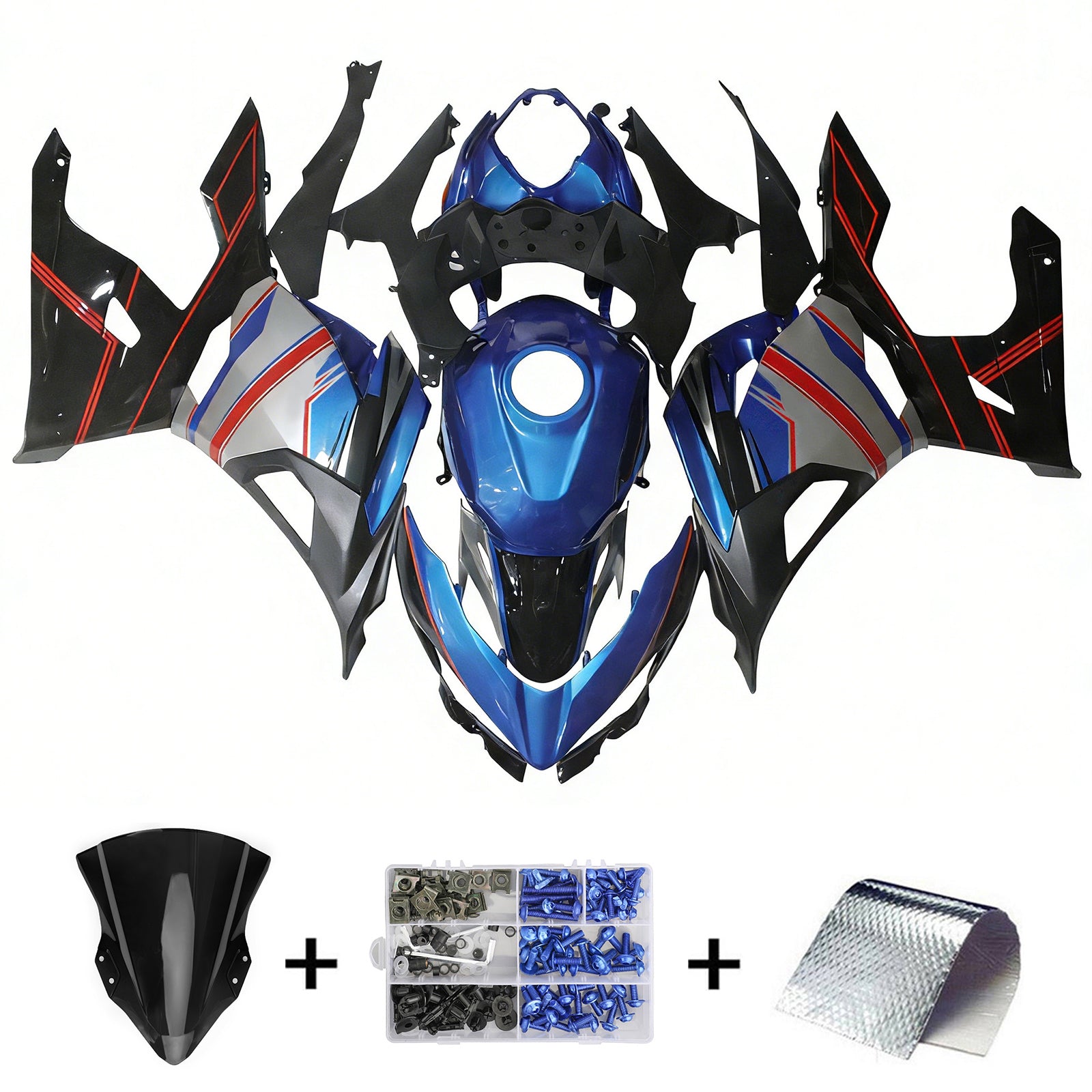 Kit de carénage Amotopart Kawasaki EX400/Ninja400 2018-2023