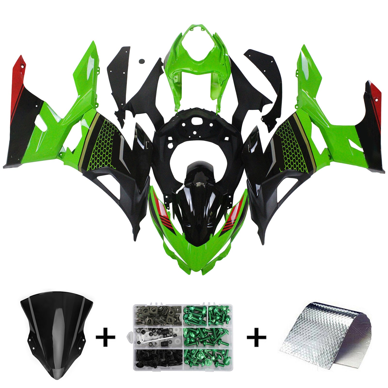 Kit de carénage Amotopart Kawasaki EX400/Ninja400 2018-2023