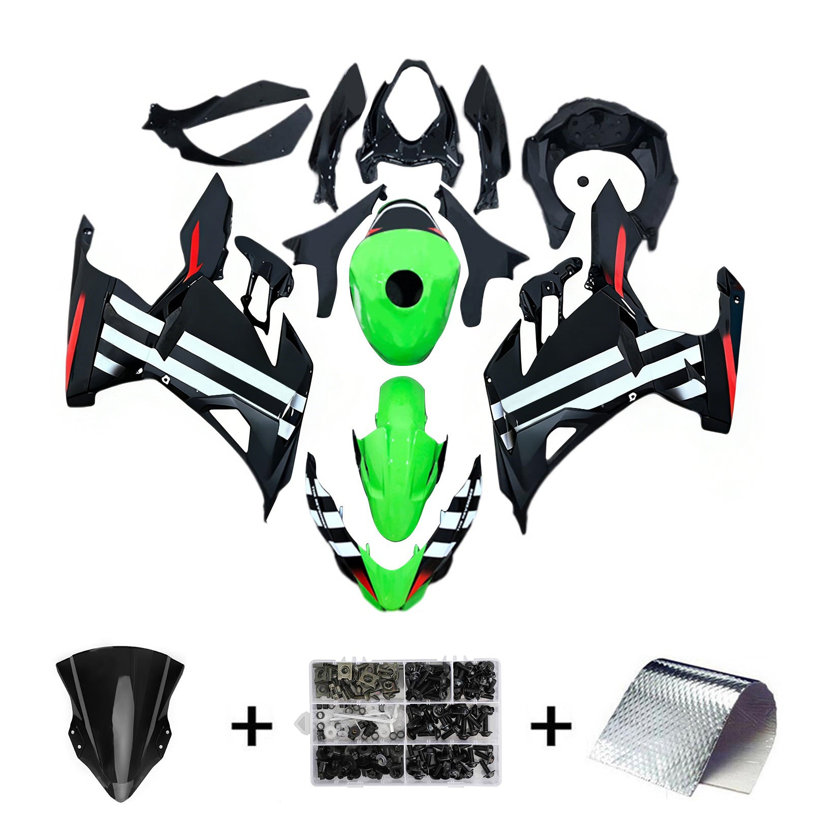 Amotopart Kawasaki EX400 Ninja400 2018-2023 Korirakenne ABS-muovi