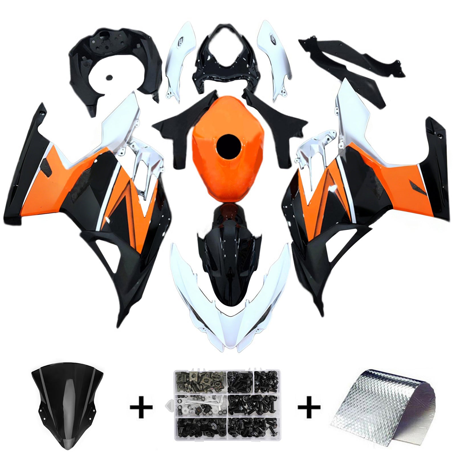 Amotopart Kawasaki EX400 Ninja400 2018-2023 Kit de carénage Carrosserie Plastique ABS