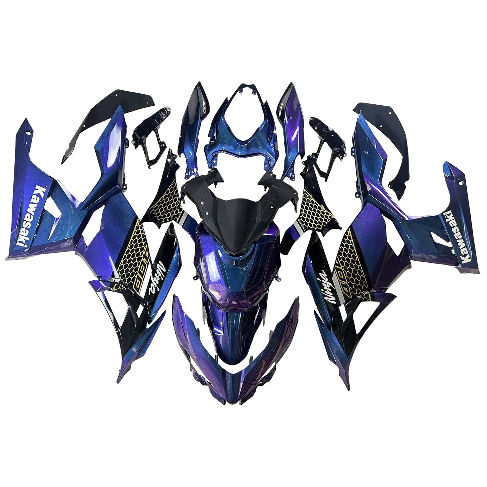 Amotopart kawasaki ex400 ninja400 2018-2023 komplet poštenosti corrier plastični abs