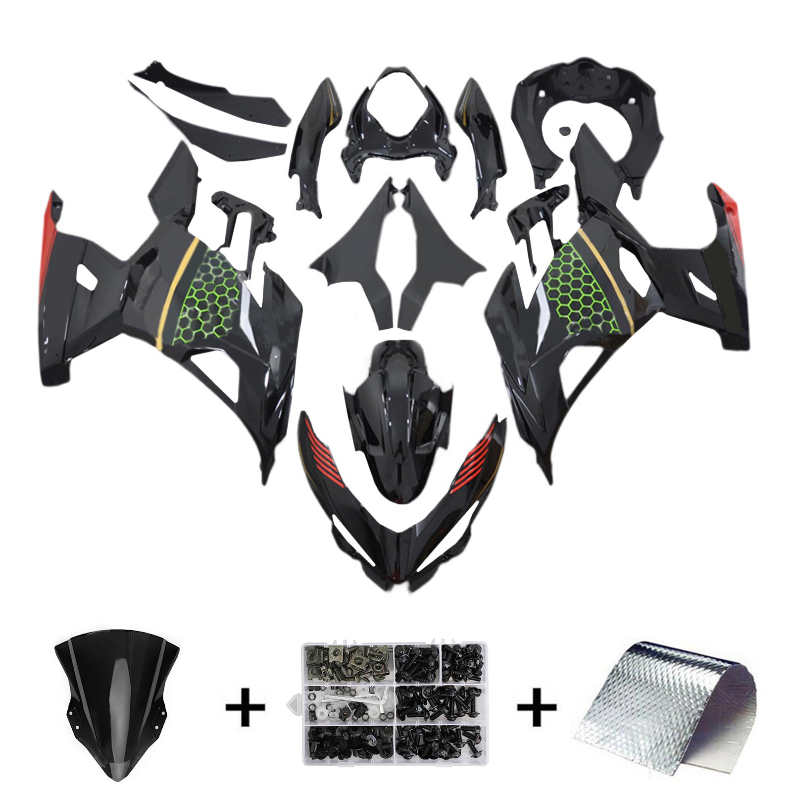 Amotopart Kawasaki EX400 Ninja400 2018-2023 Korirakenne ABS-muovi