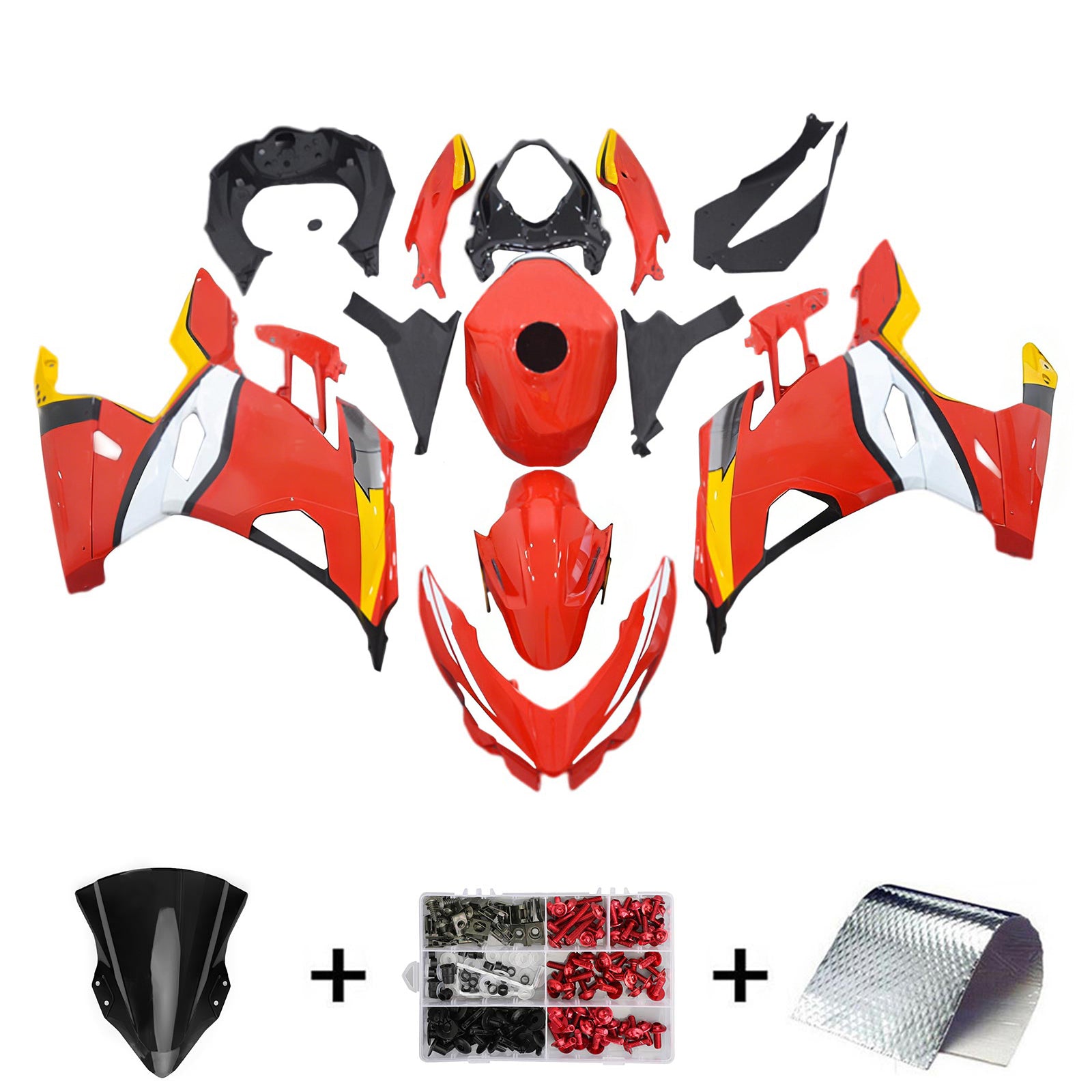 Amotopart Kawasaki EX400 Ninja400 2018-2023 Kit de carénage Carrosserie Plastique ABS