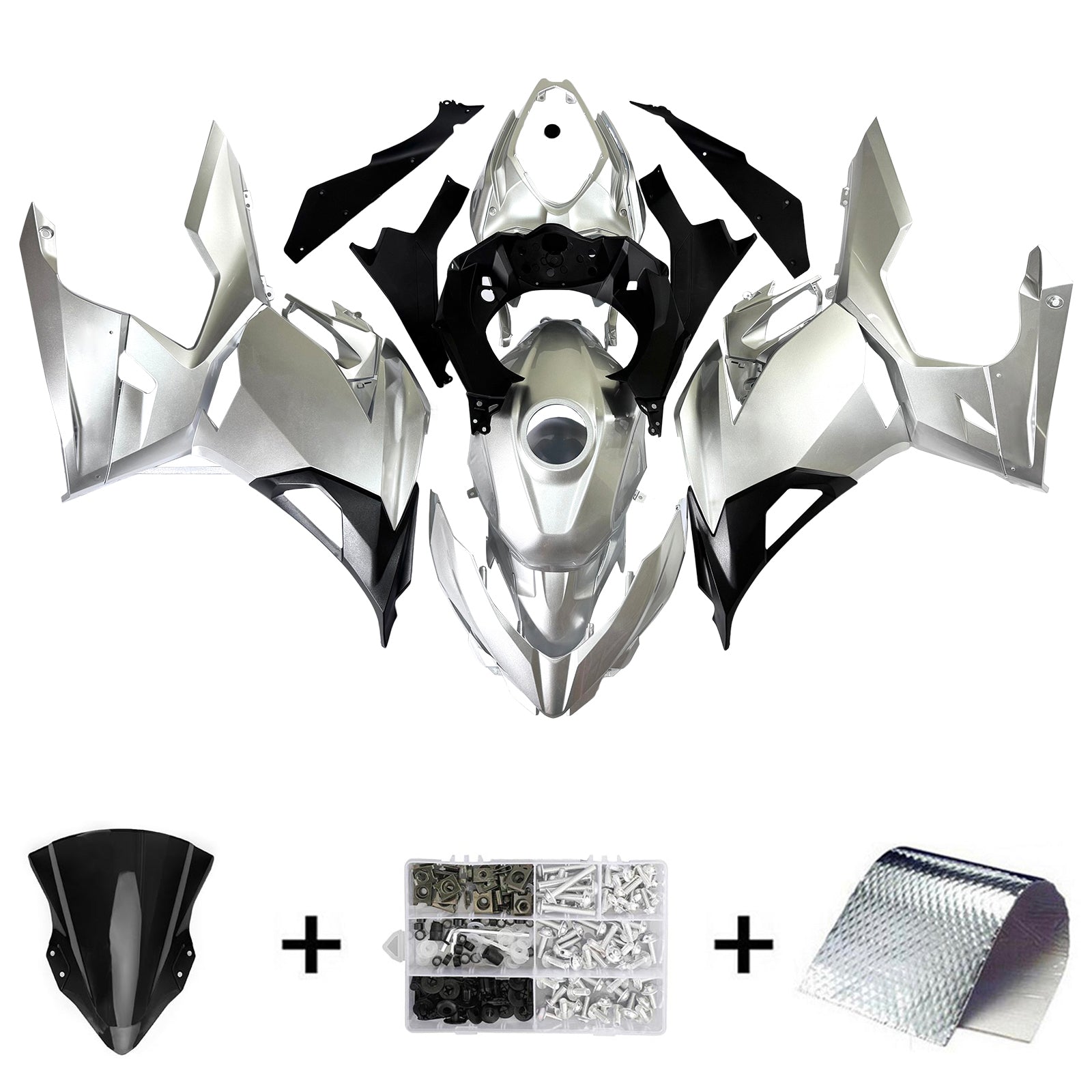 Amotopart Kawasaki EX400 Ninja400 2018-2023 Kit de carénage Carrosserie Plastique ABS