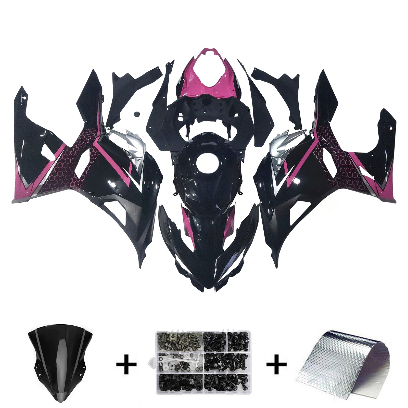 Amotopart Kawasaki Ex400 Ninja400 2018-2023 Kilpailu Corrier Plastic Abs