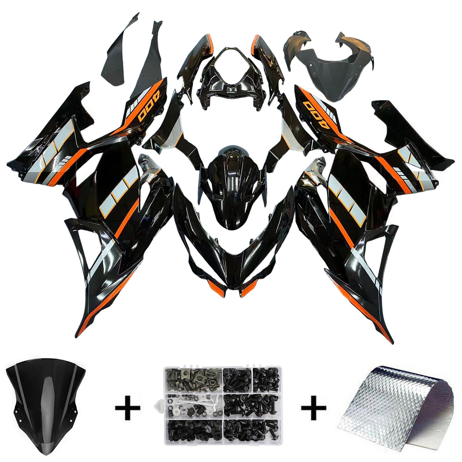 Amotopart Kawasaki EX400 Ninja400 2018-2023 Kuipset Carrosserie ABS Kunststof