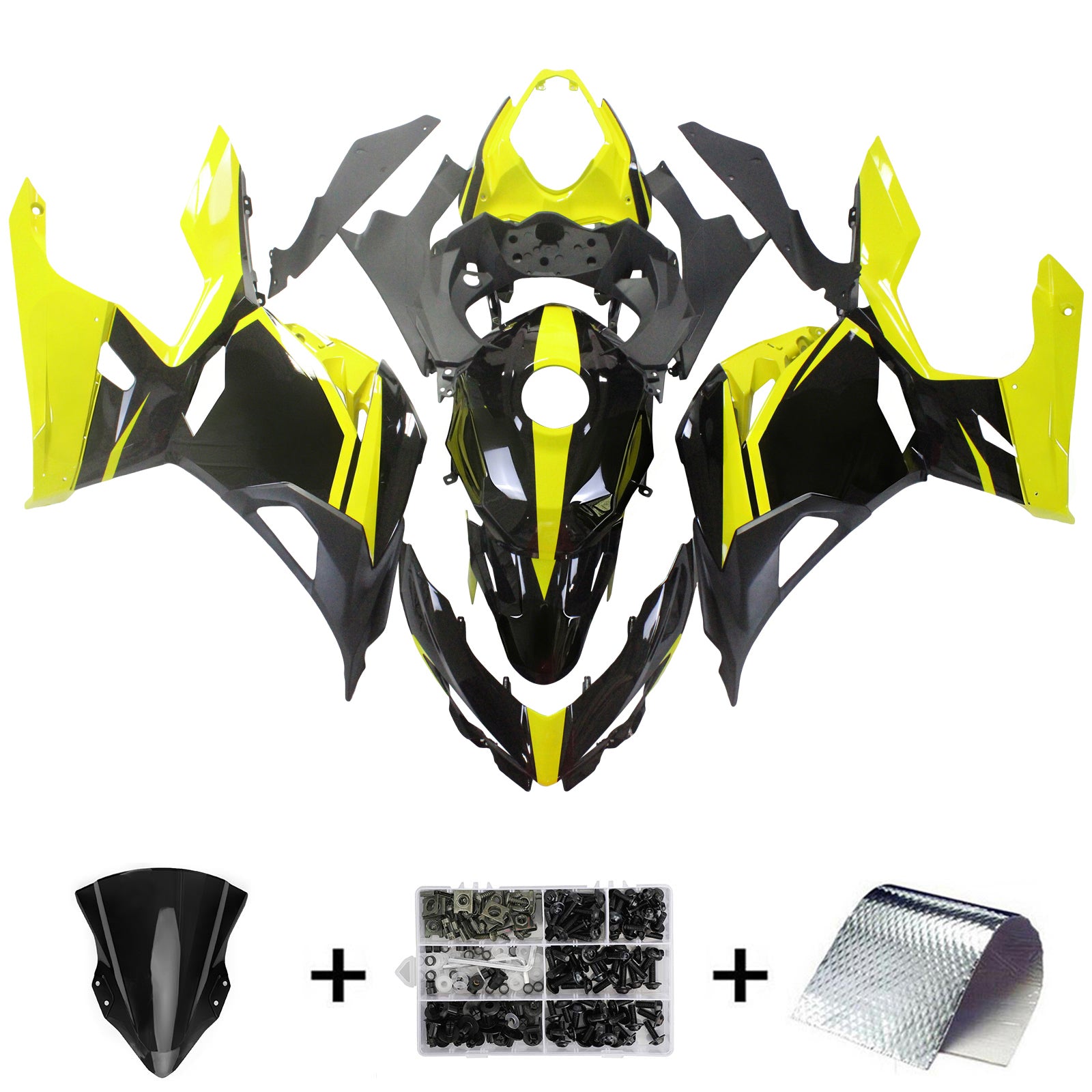 Amotopart Kawasaki EX400 Ninja400 2018-2023 Kit di Equità Corriere in plastica ABS