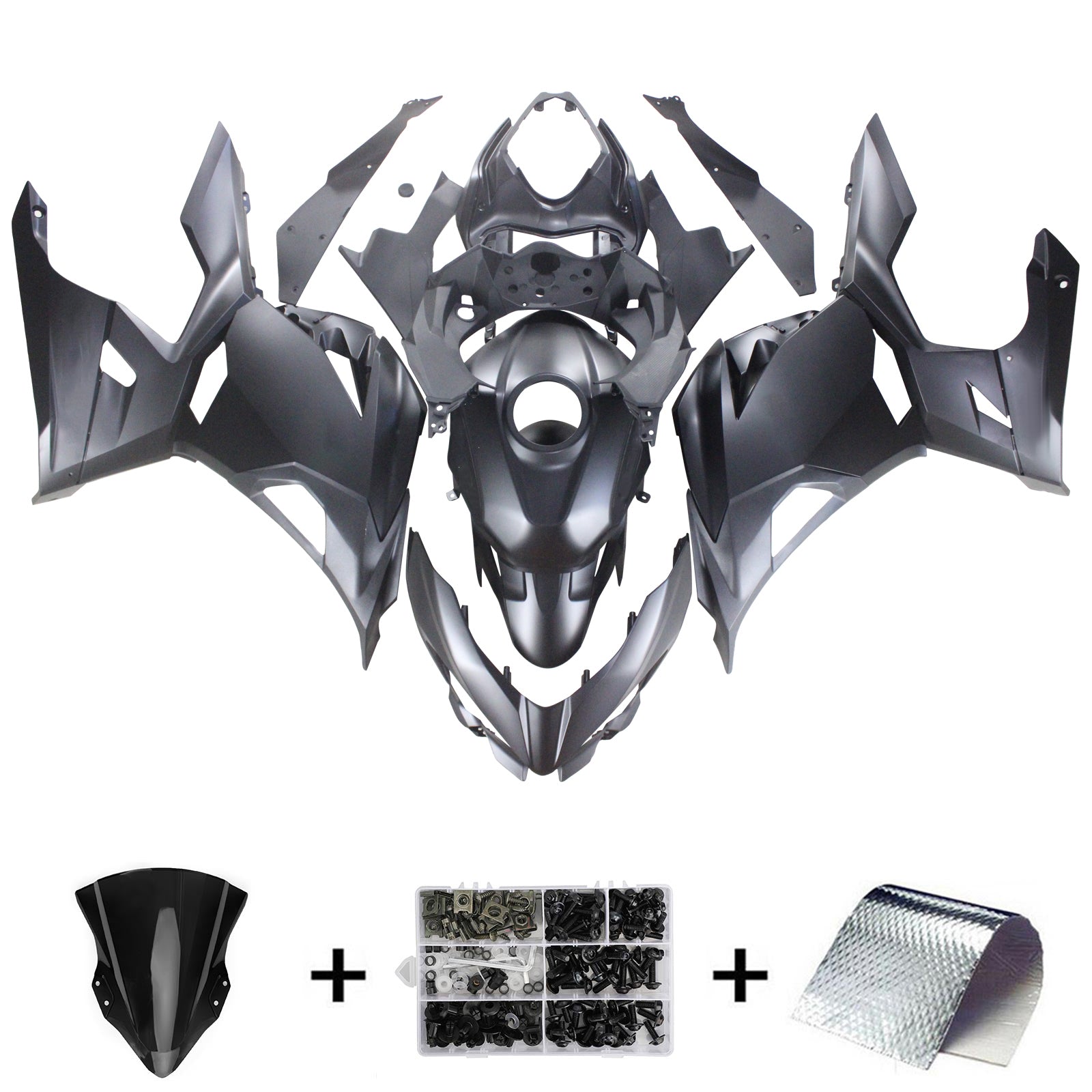 Amotopart kawasaki ex400 ninja400 2018-2023 komplet poštenosti corrier plastični abs