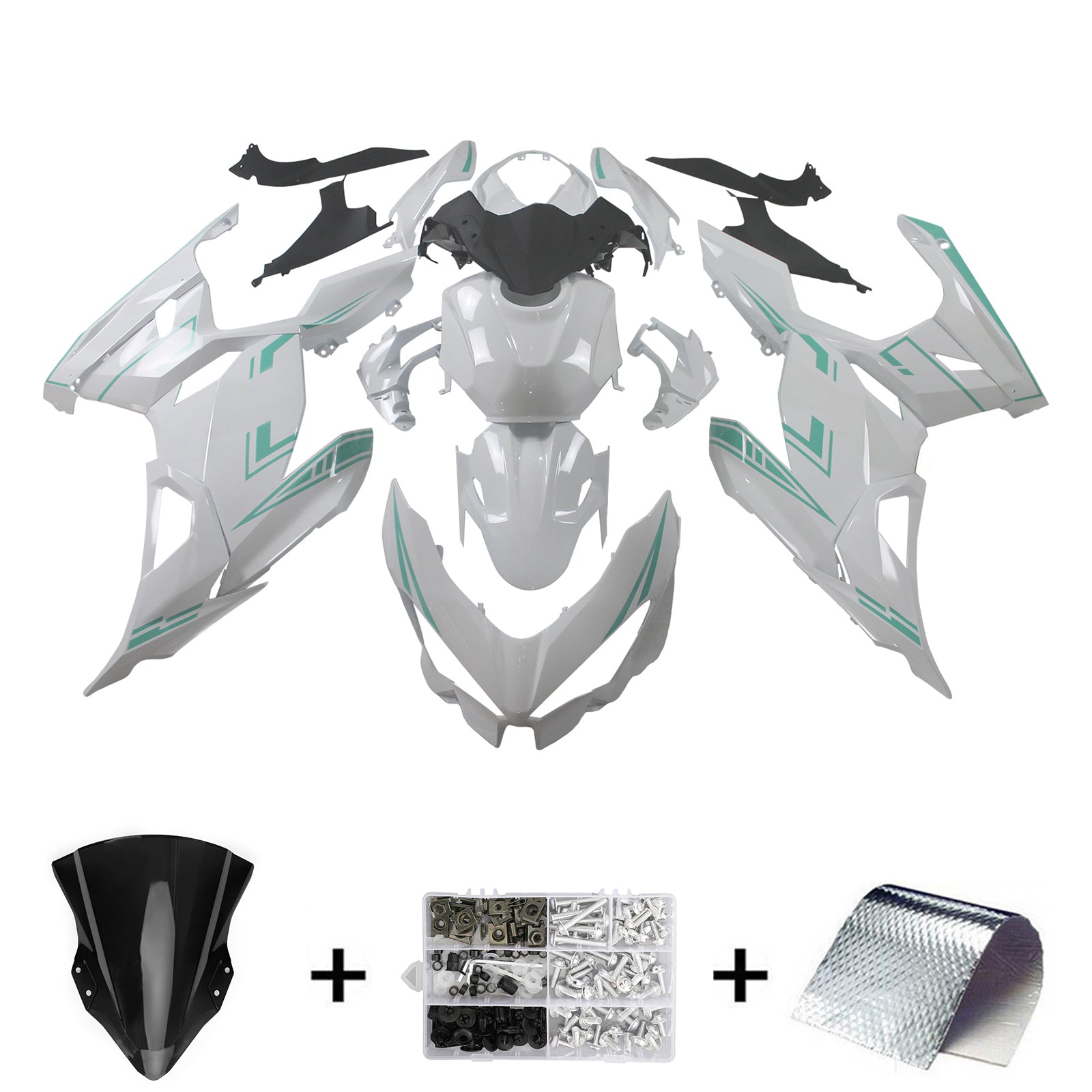 Amotopart Kawasaki EX400/Ninja400 2018-2023 Korirakenne ABS-muovia