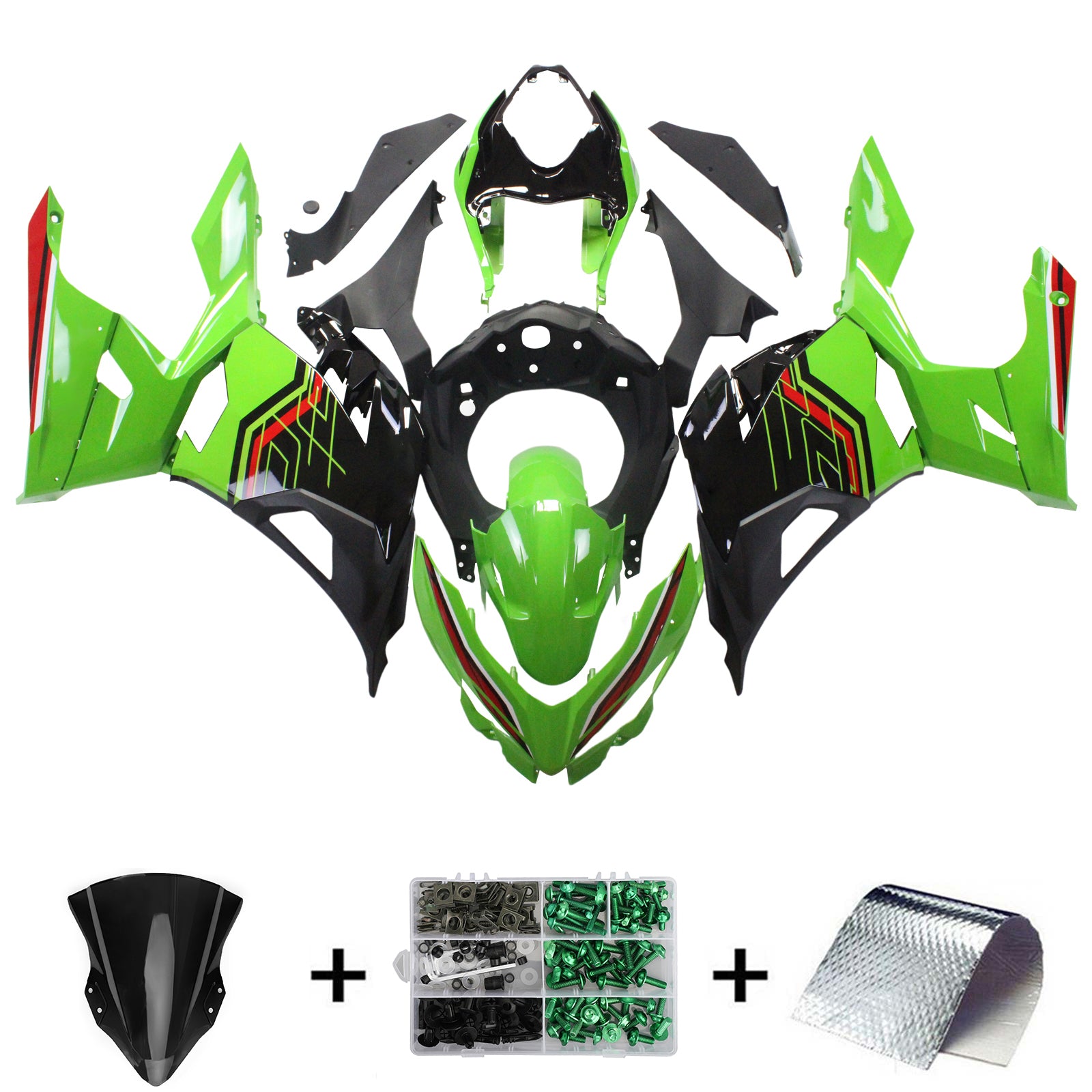Amotopart Kawasaki ex400/ninja400 2018-2023 Kit Carroserie Plastic Abs