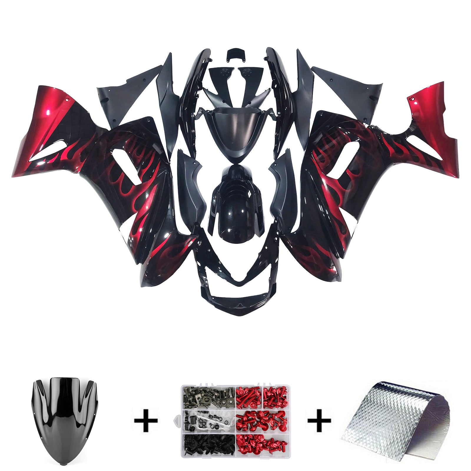 Kawasaki ER6F/Ninja 650 2006-2008 Kit de carenado de inyección, carrocería de plástico ABS