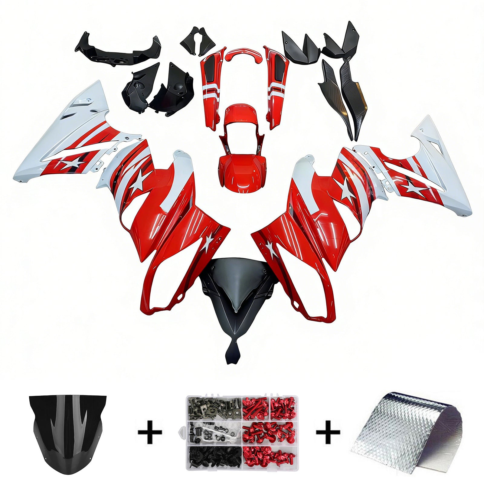 Kit de carénage d'injection en plastique Kawasaki Ninja 650 ER-6F EX650 2009-2011
