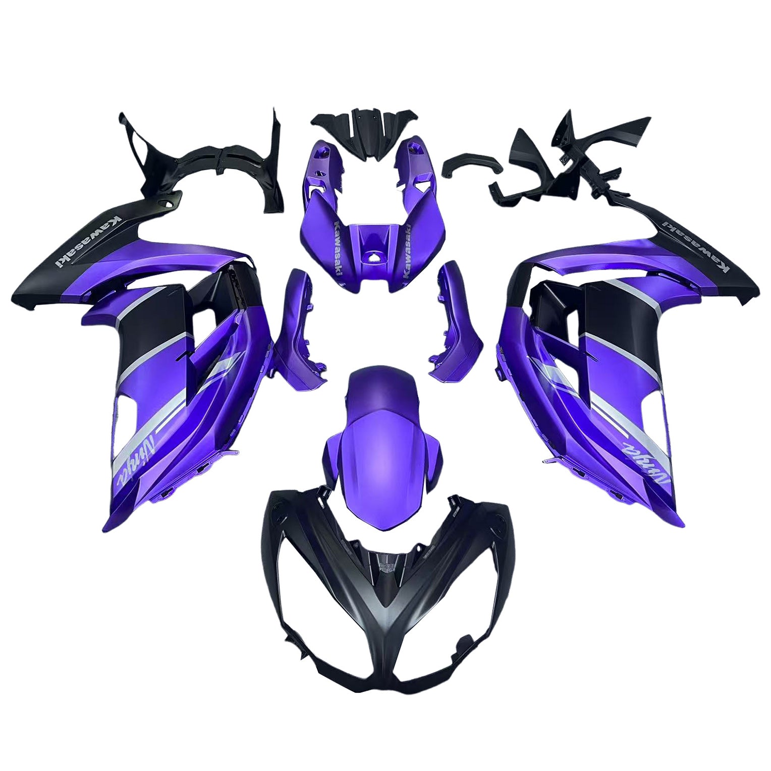 Amotopart Kit Carénage Kawasaki ER6F/Ninja650 2012-2016 Carrosserie Plastique ABS