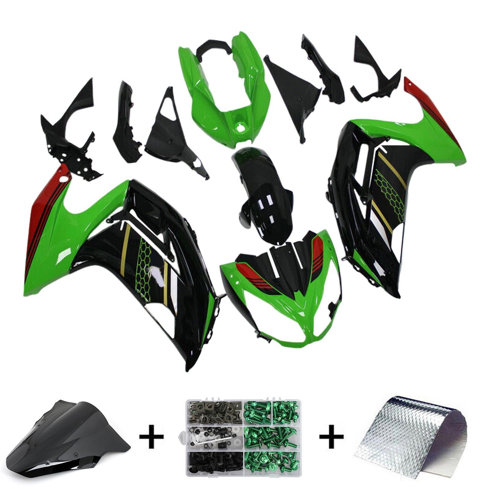 Kit de carénage d'injection Kawasaki ER6F/Ninja650 2012-2016, carrosserie en plastique ABS