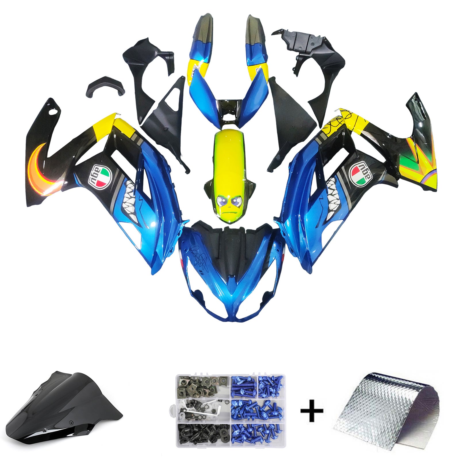 KAWASAKI INGECTION SEČI KIT ER6F/NINJA650 2012-2016, ABS Plastic Karoserija