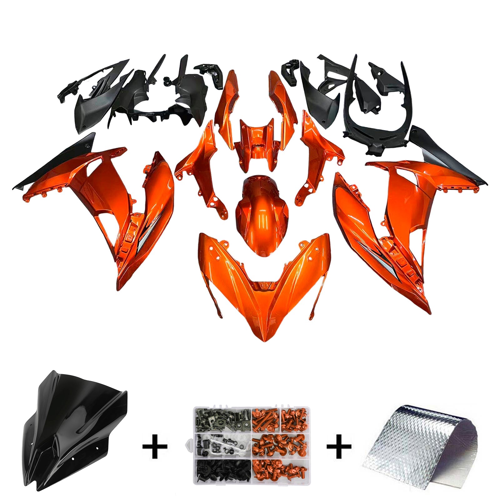 Kit di carenatura in plastica Amotopart per Kawasaki Ninja 650 ER-6F EX650 2017-2019 Generico
