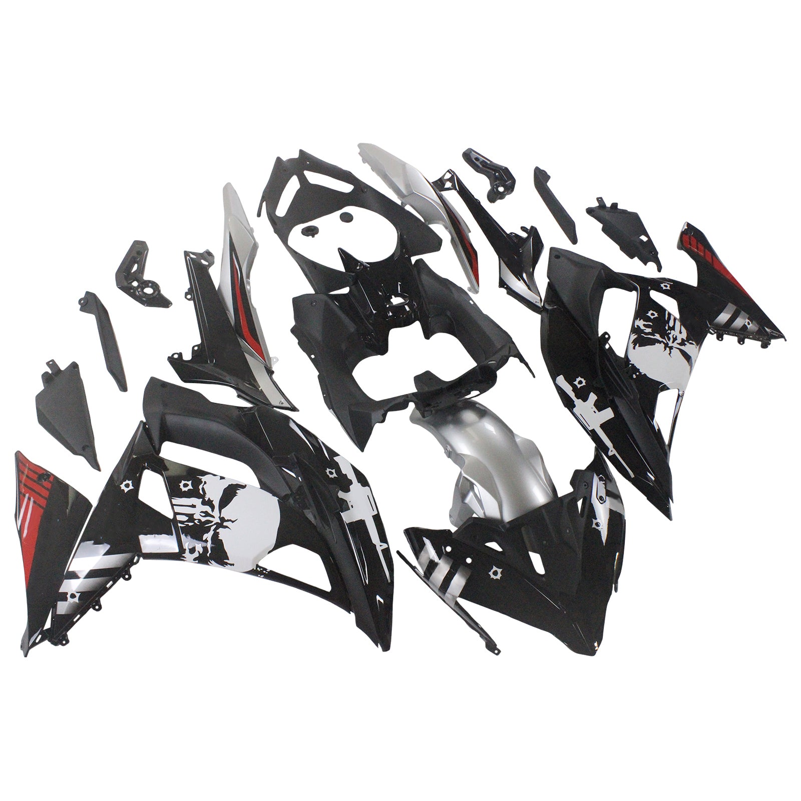 Amotopart Kit Carénage Kawasaki ER6F/Ninja650R 2017-2019 Carrosserie Plastique ABS