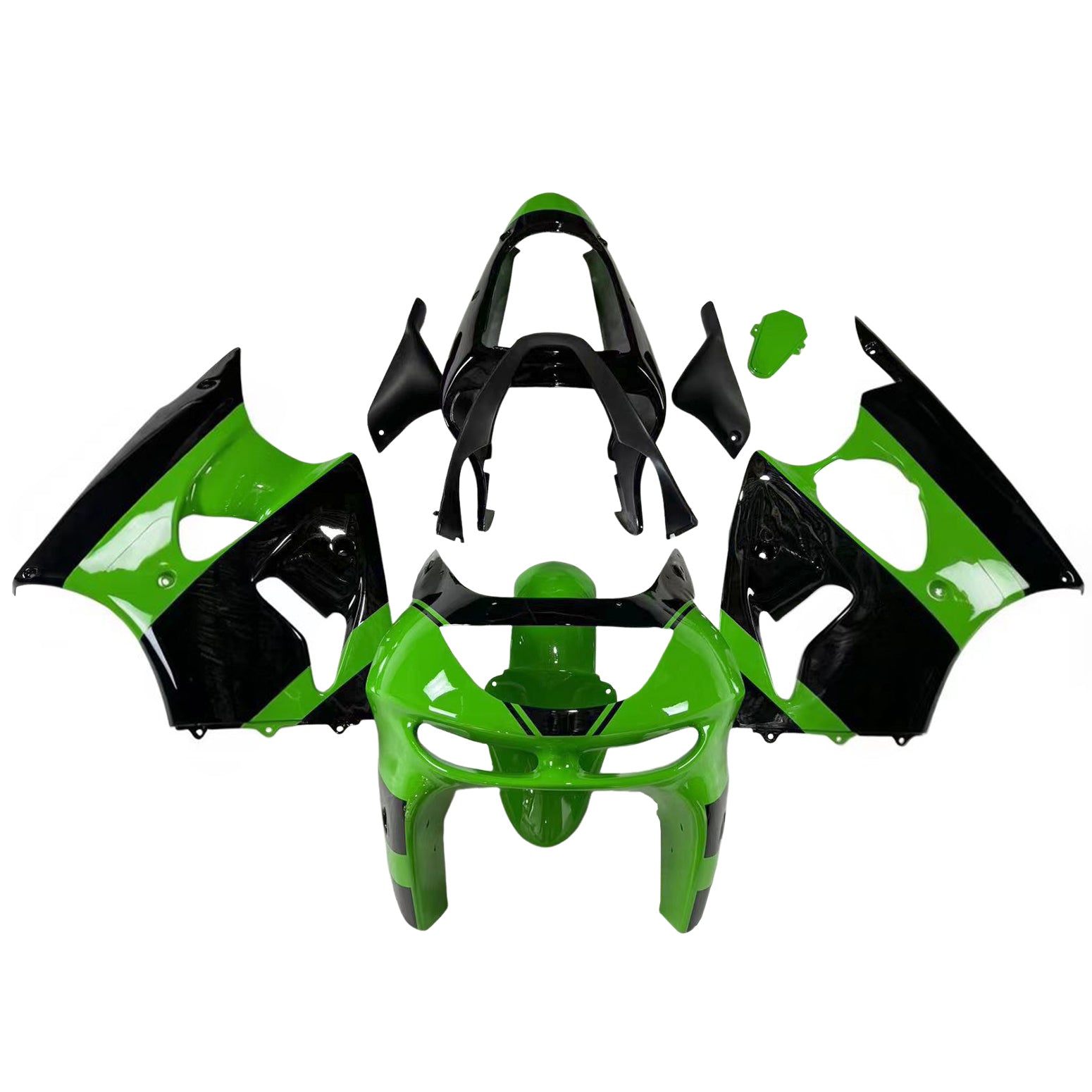 Amotopart Kawasaki ZX6R 1998-1999 Kit Carénage Carrosserie Plastique ABS
