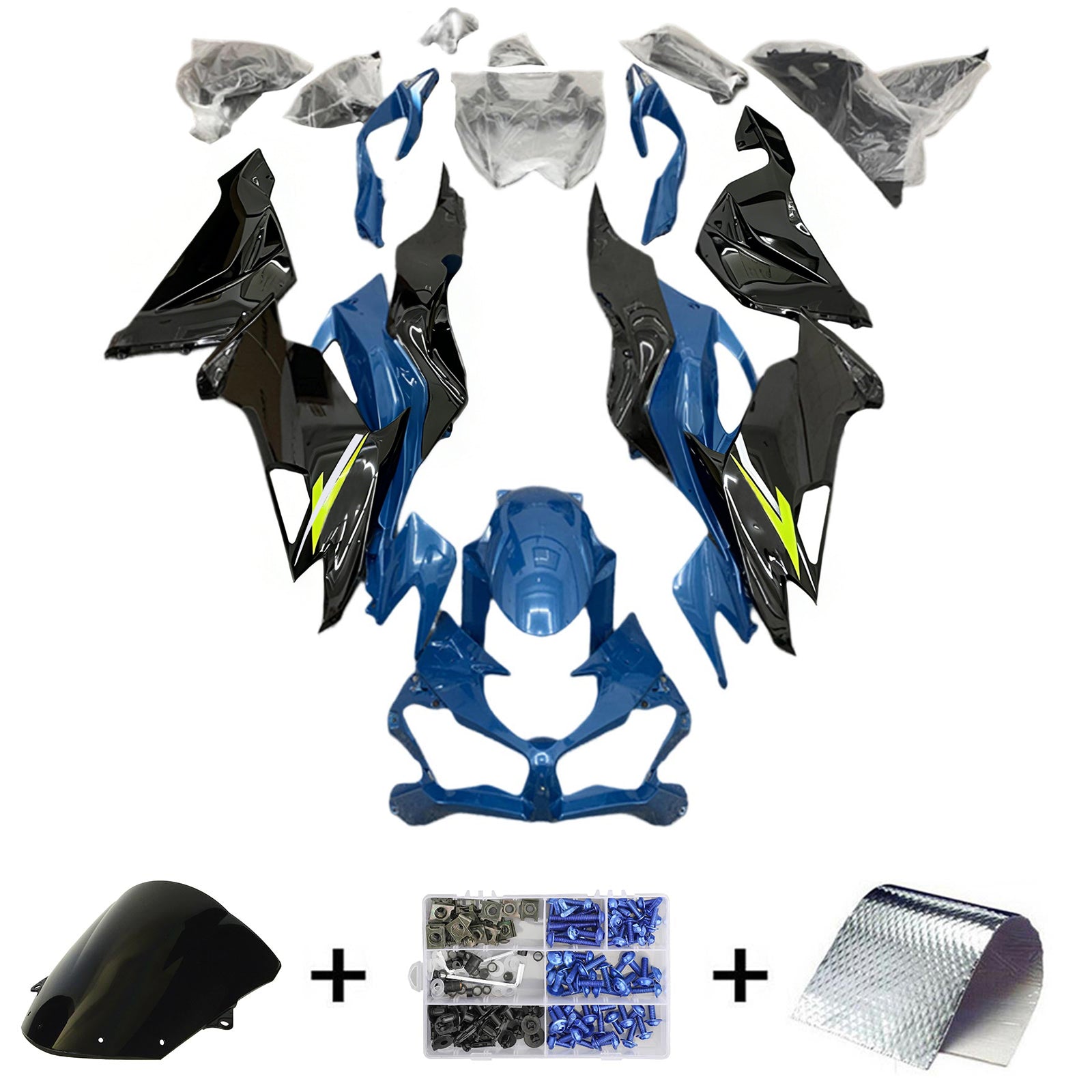 Amotopart Kawasaki ZX6R 2019-2023 ABS muovinen korin suojasarja