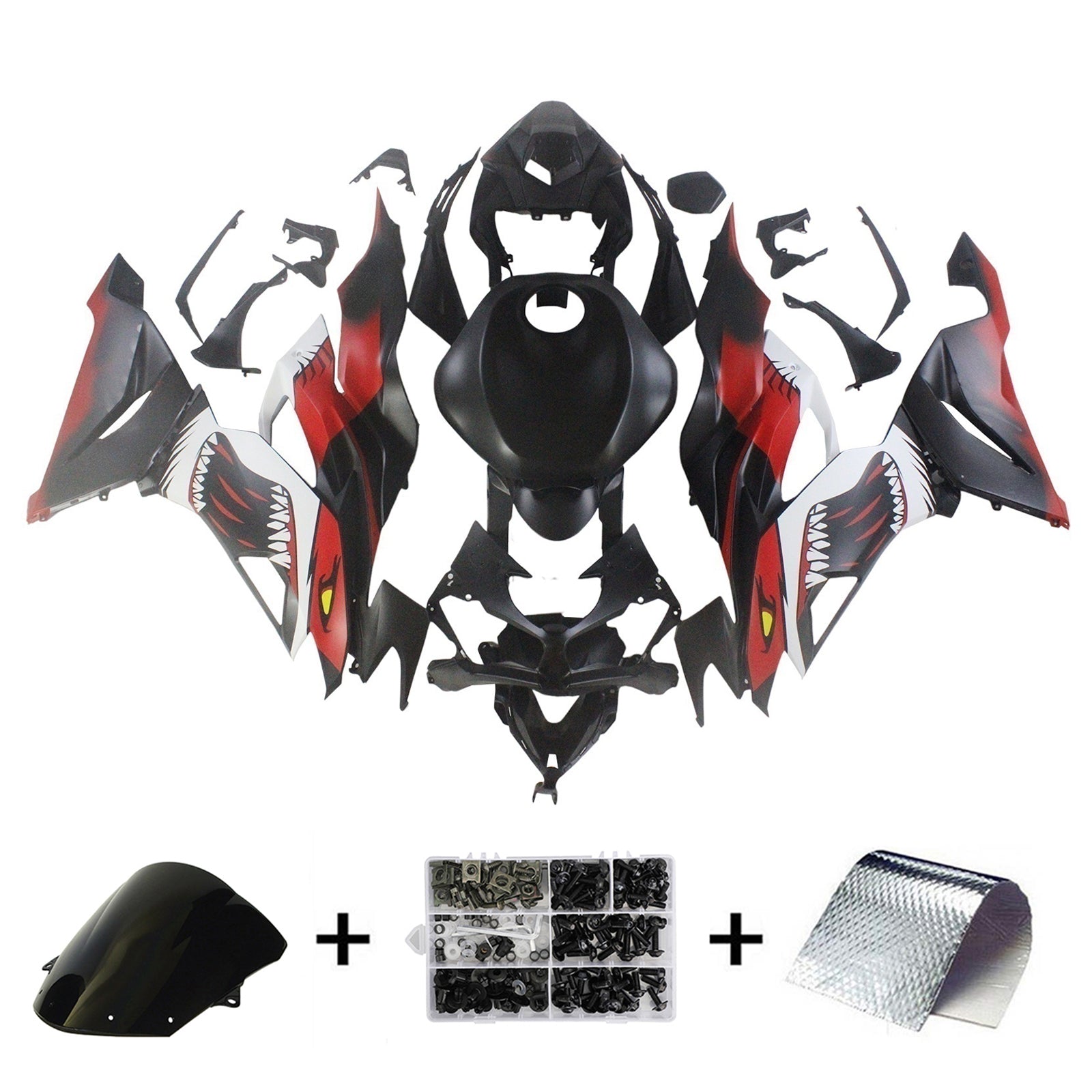 Kit de carénage d'injection Kawasaki ZX6R 2019-2023, carrosserie en plastique ABS