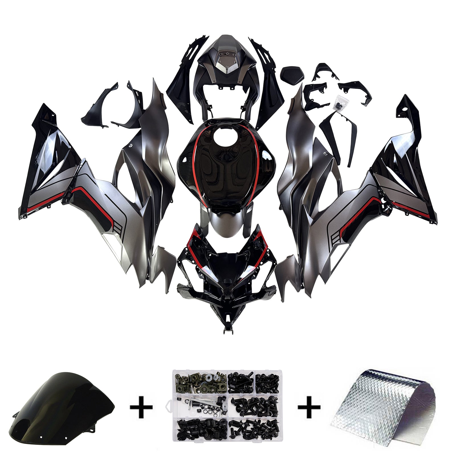 Kit de carenado de inyección, cuerpo de plástico ABS para Kawasaki ZX6R 2019-2023
