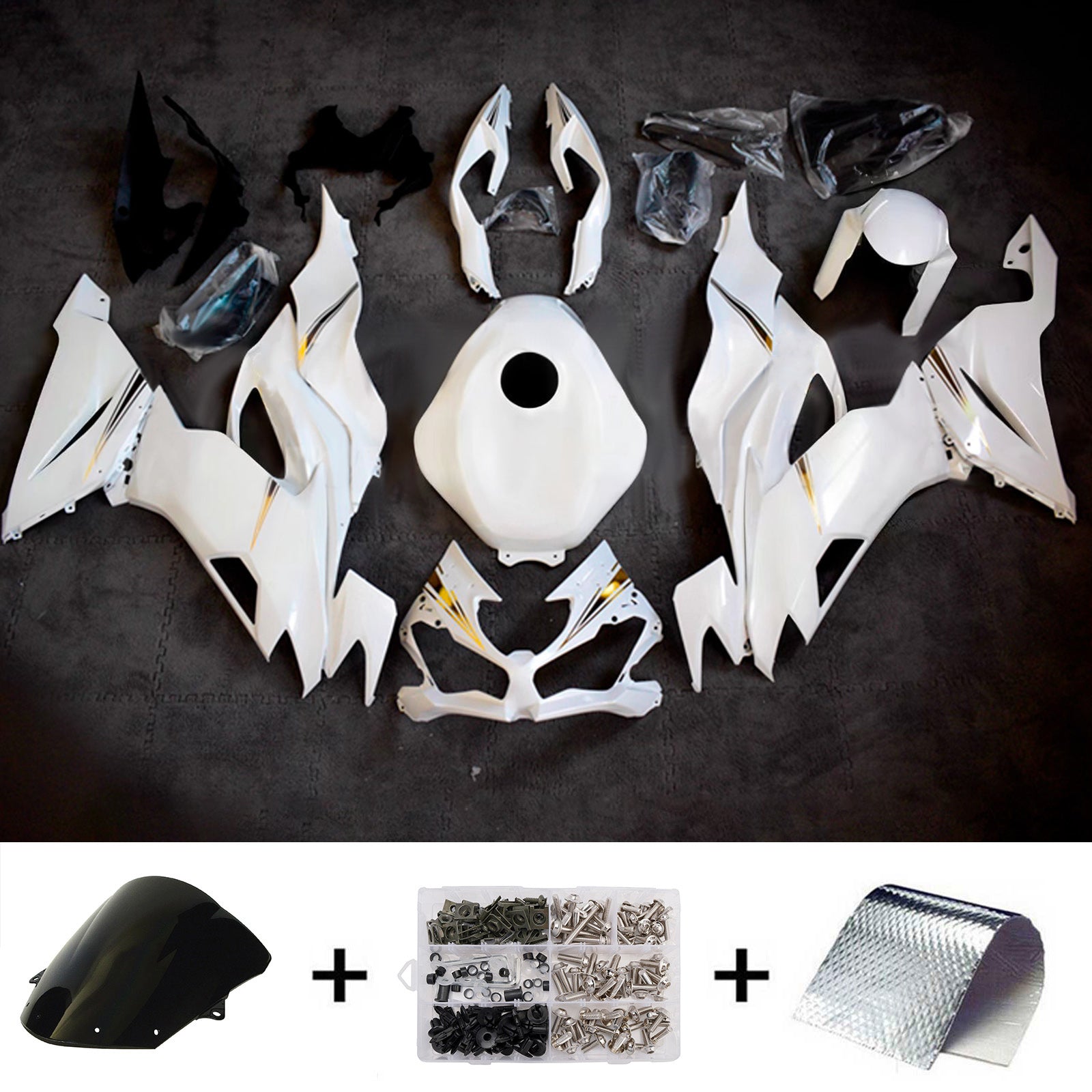 Kit carena iniettata in plastica ABS compatibile con Kawasaki ZX6R 2019-2023