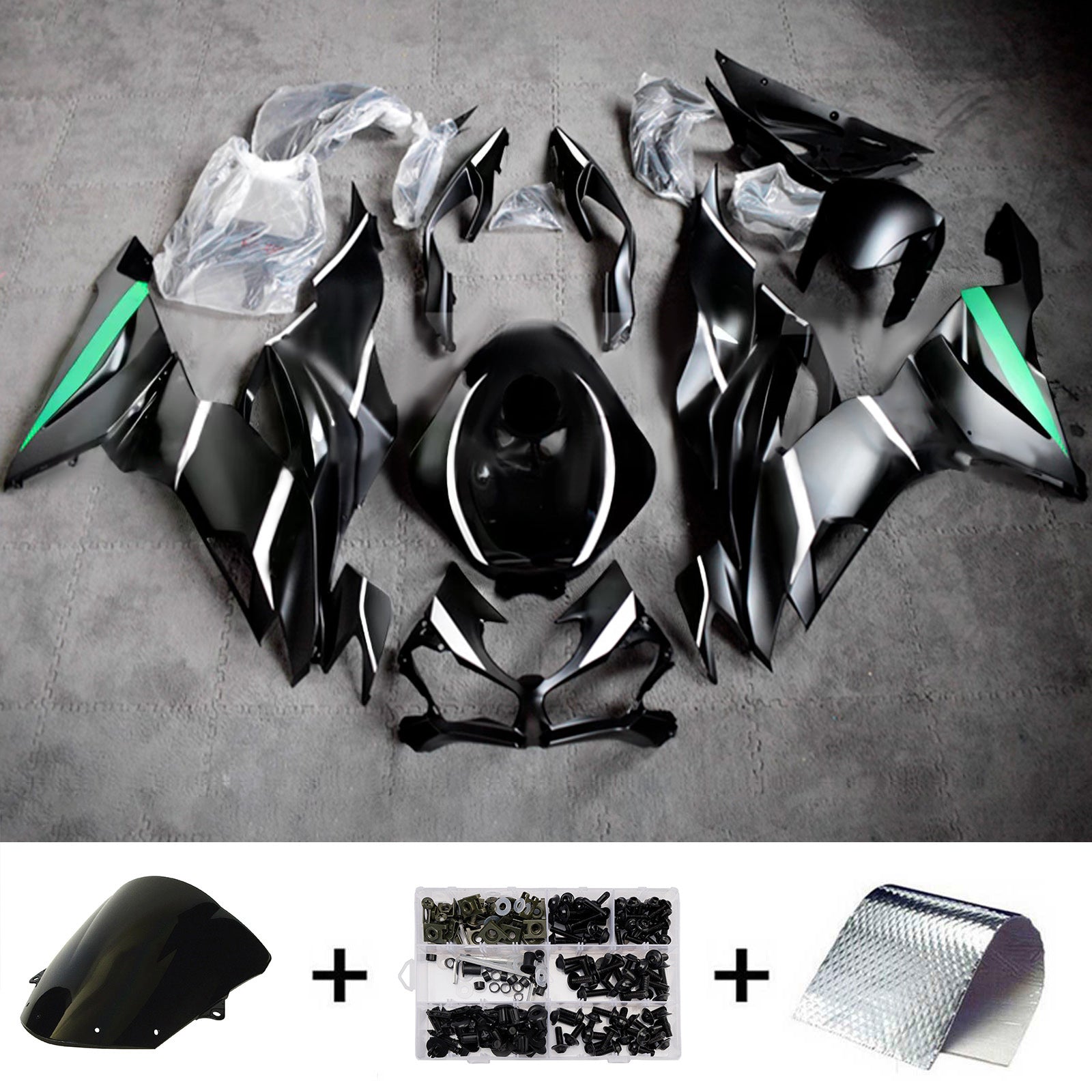 Kit de carénage injecté en plastique ABS compatible avec Kawasaki ZX6R 2019-2023