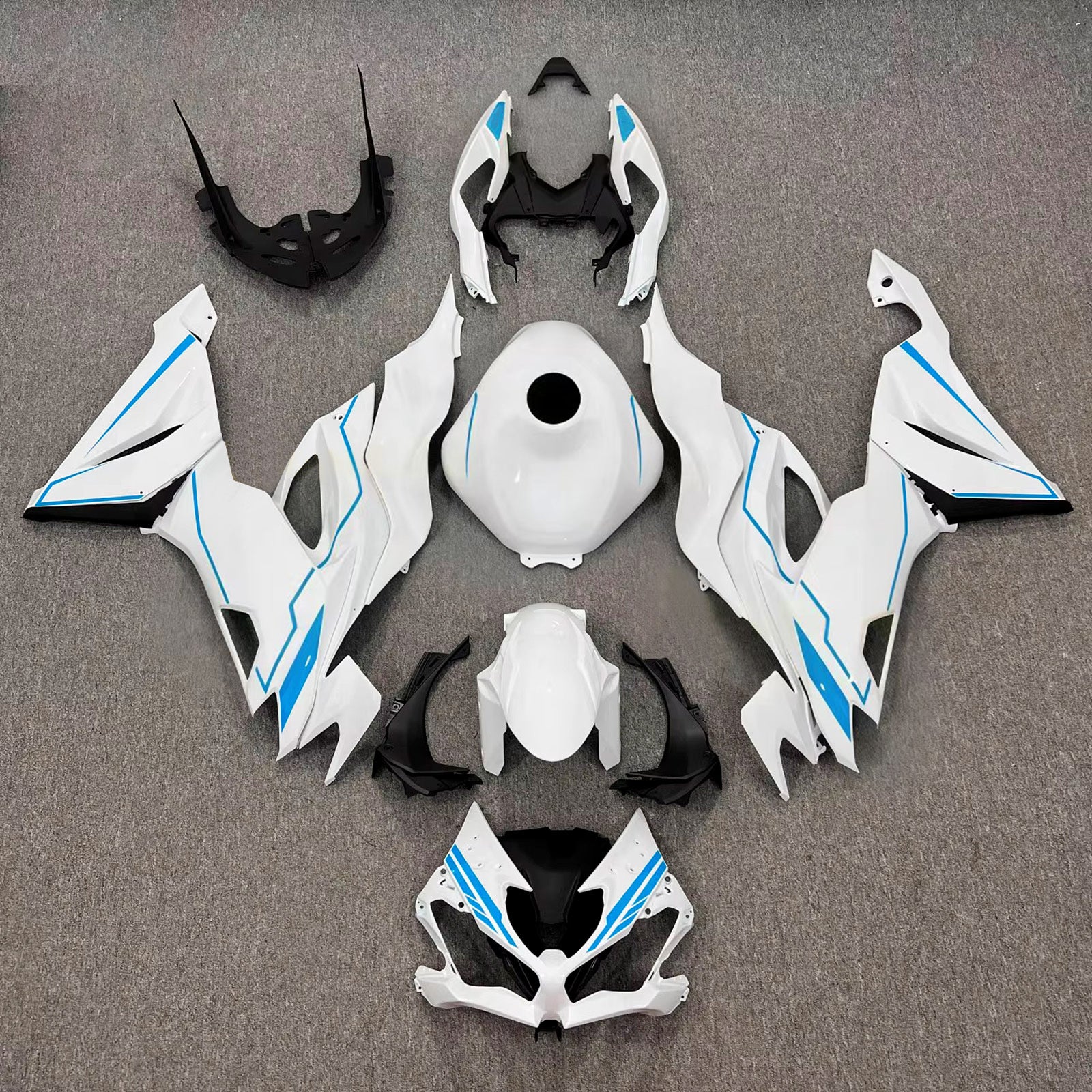 Kit de carénage injecté en plastique ABS compatible avec Kawasaki ZX6R 2019-2023