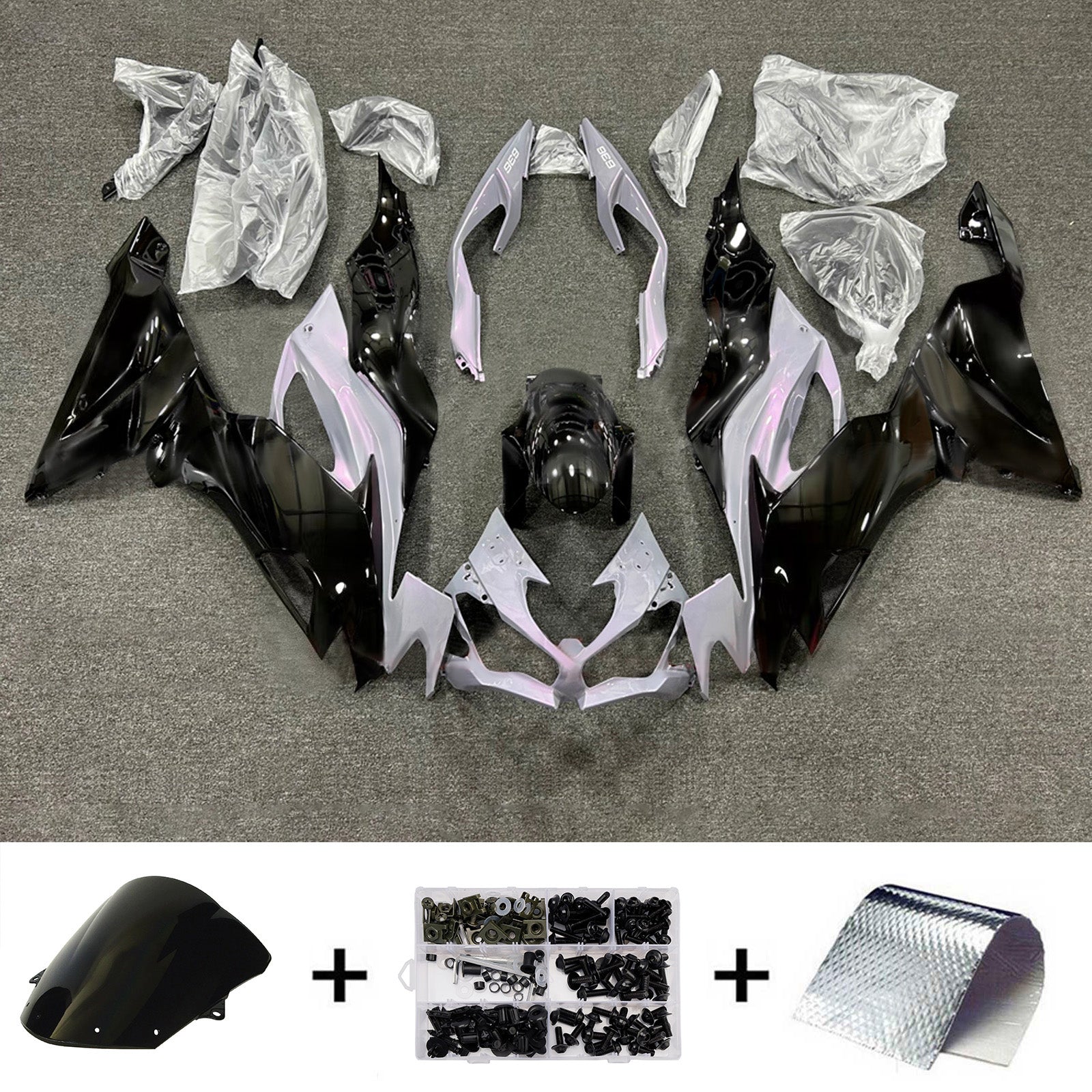 Kit de carénage injecté en plastique ABS compatible avec Kawasaki ZX6R 2019-2023