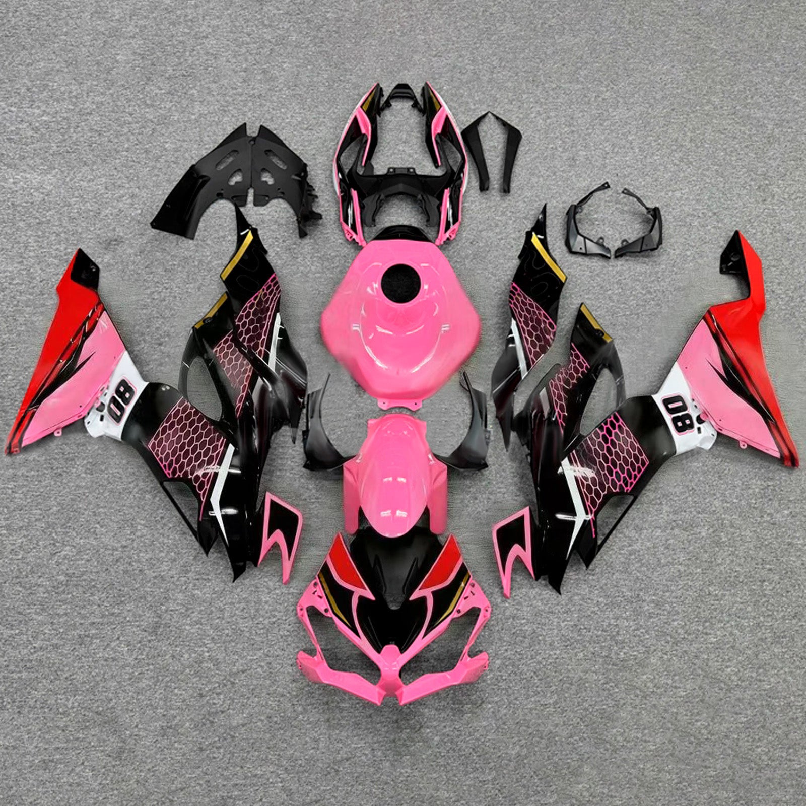 Komplet oklepa z vbrizgano ABS plastiko, združljiv s Kawasaki ZX6R 2019-2023