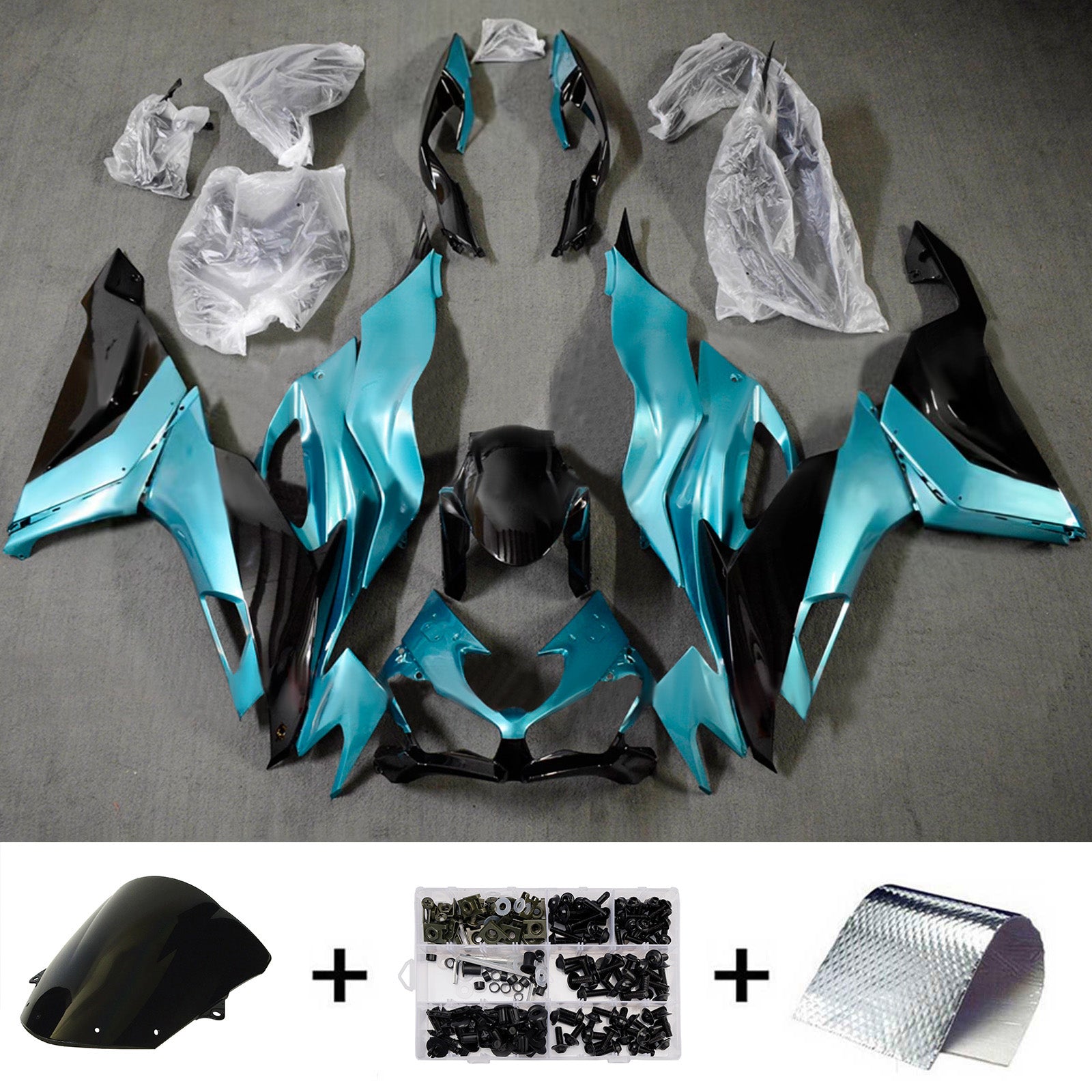 Komplet oklepa z vbrizgano ABS plastiko, združljiv s Kawasaki ZX6R 2019-2023