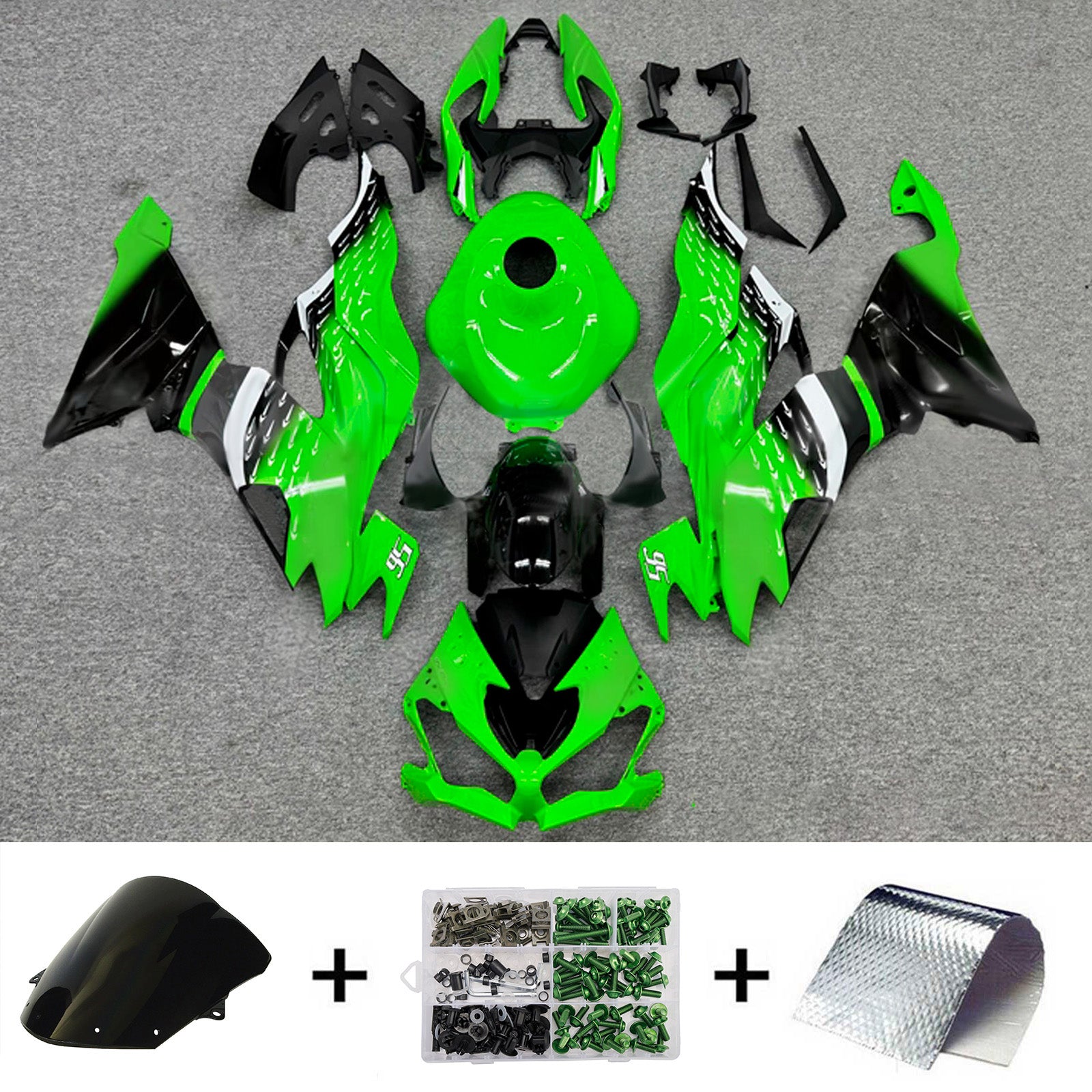 Kit carena iniettata in plastica ABS compatibile con Kawasaki ZX6R 2019-2023