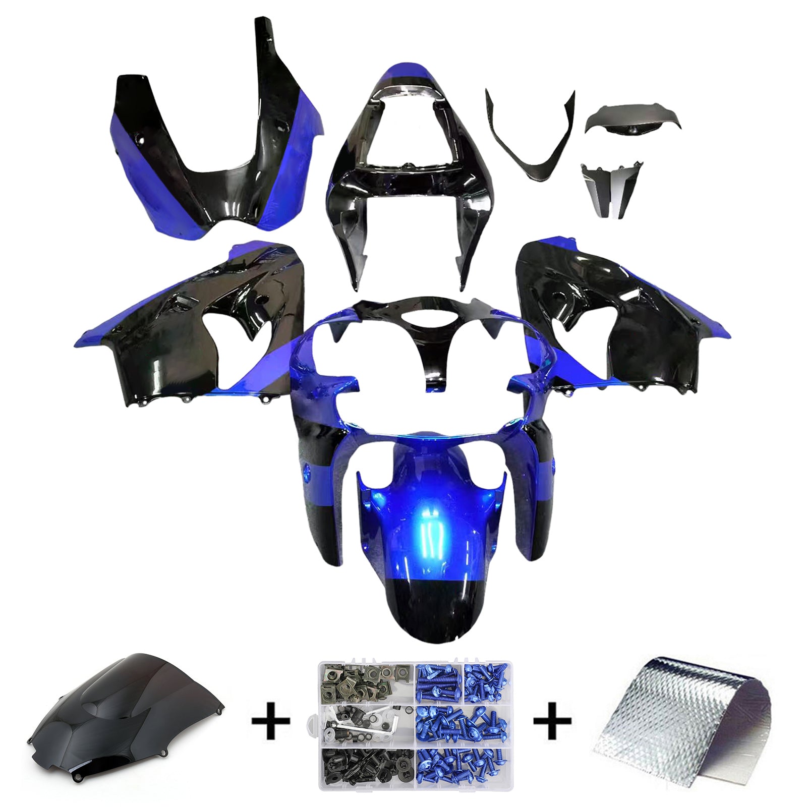 Amotopart Kawasaki ZX9R 2002-2003 ABS muovinen korin suojasarja