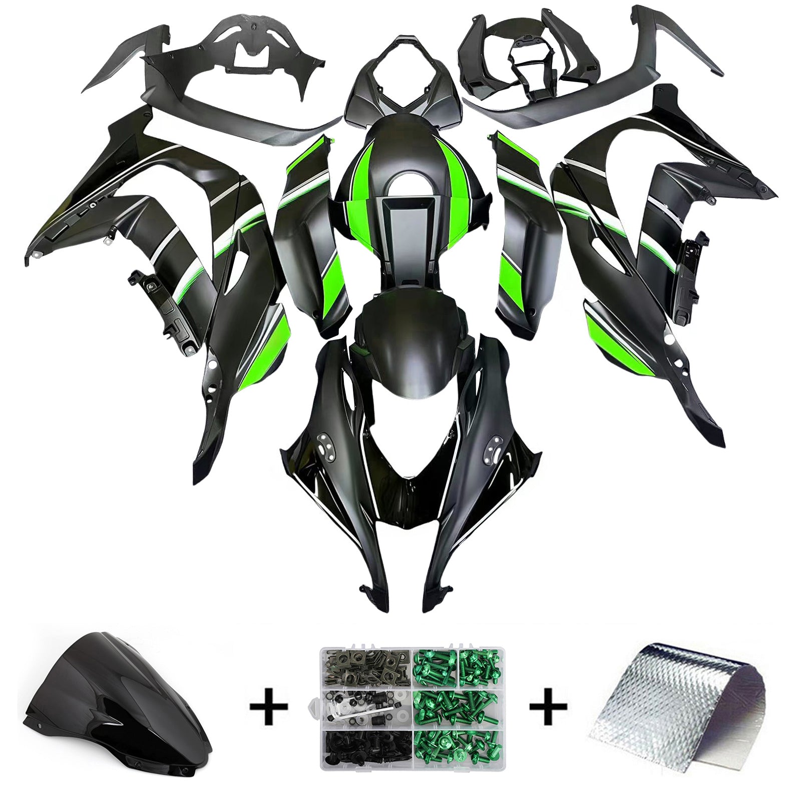 Amotopart Kawasaki ZX10R 2016-2020 Kit Carénage Carrosserie Plastique ABS