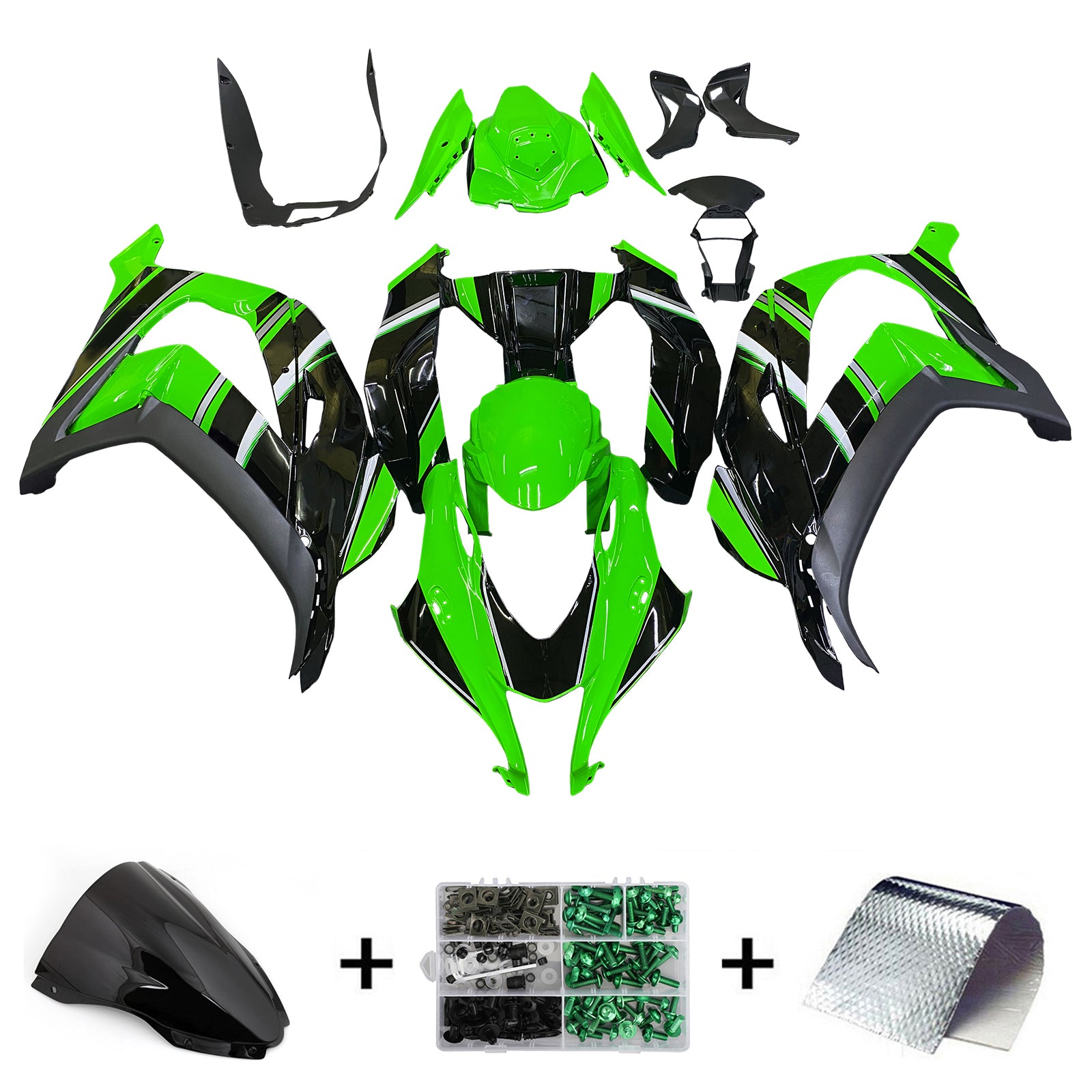 AMOTOPART KAWASAKI ZX10R 2016-2020 KIT SQUARE PLASTIC ABS