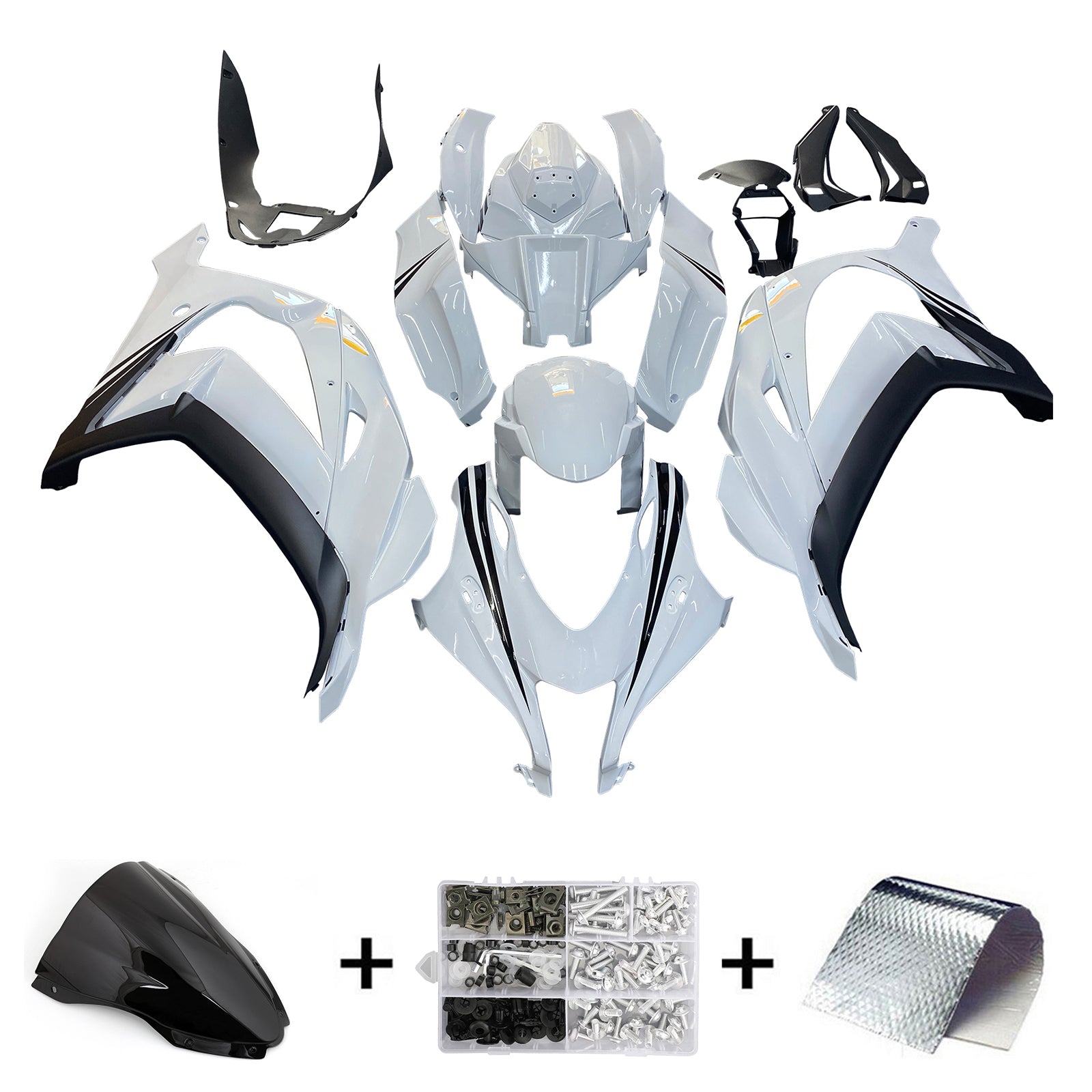 Amotopart Kawasaki ZX10R 2016-2020 Kit Carénage Carrosserie Plastique ABS