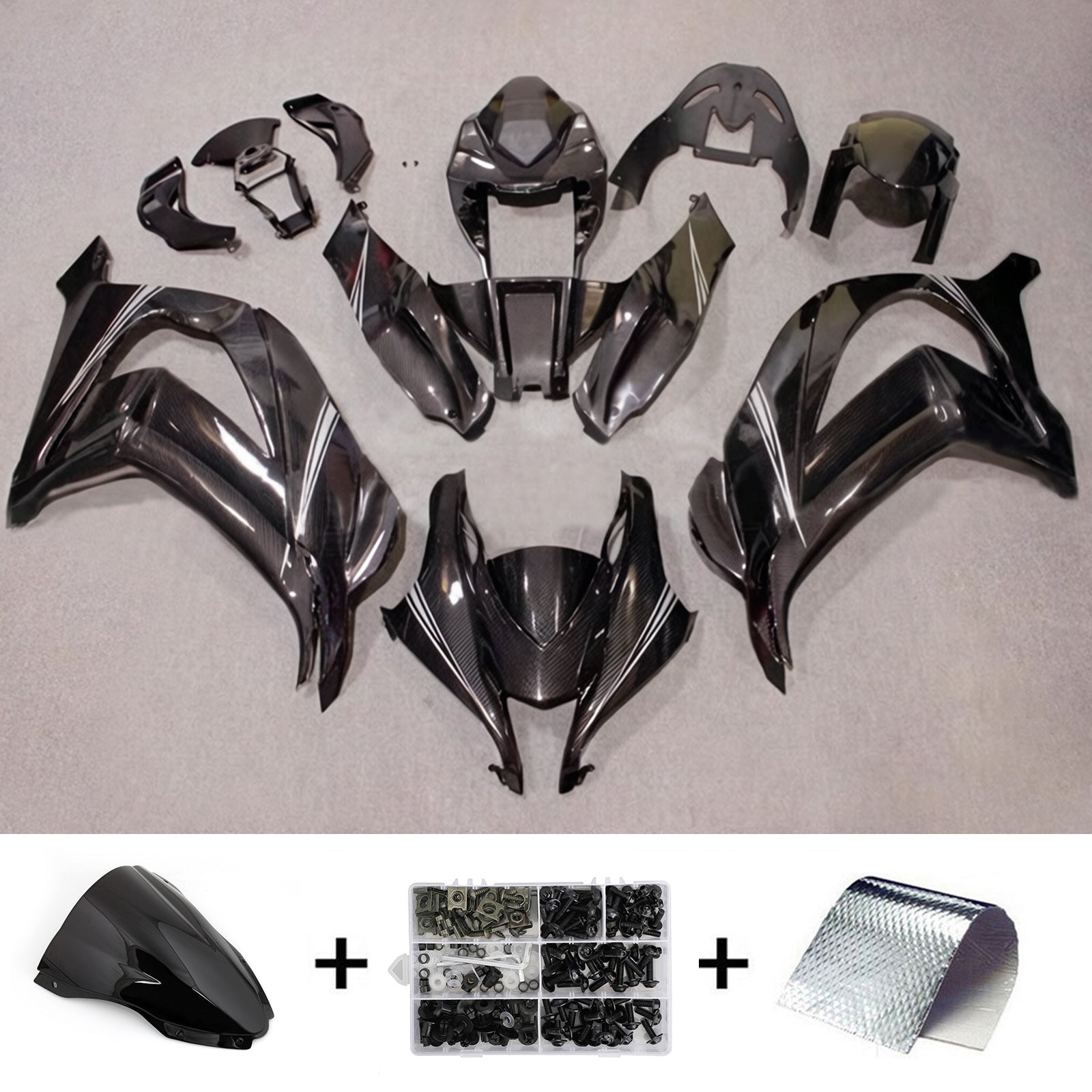 Komplet oklepa z vbrizgano ABS plastiko, združljiv s Kawasaki ZX10R 2016-2020