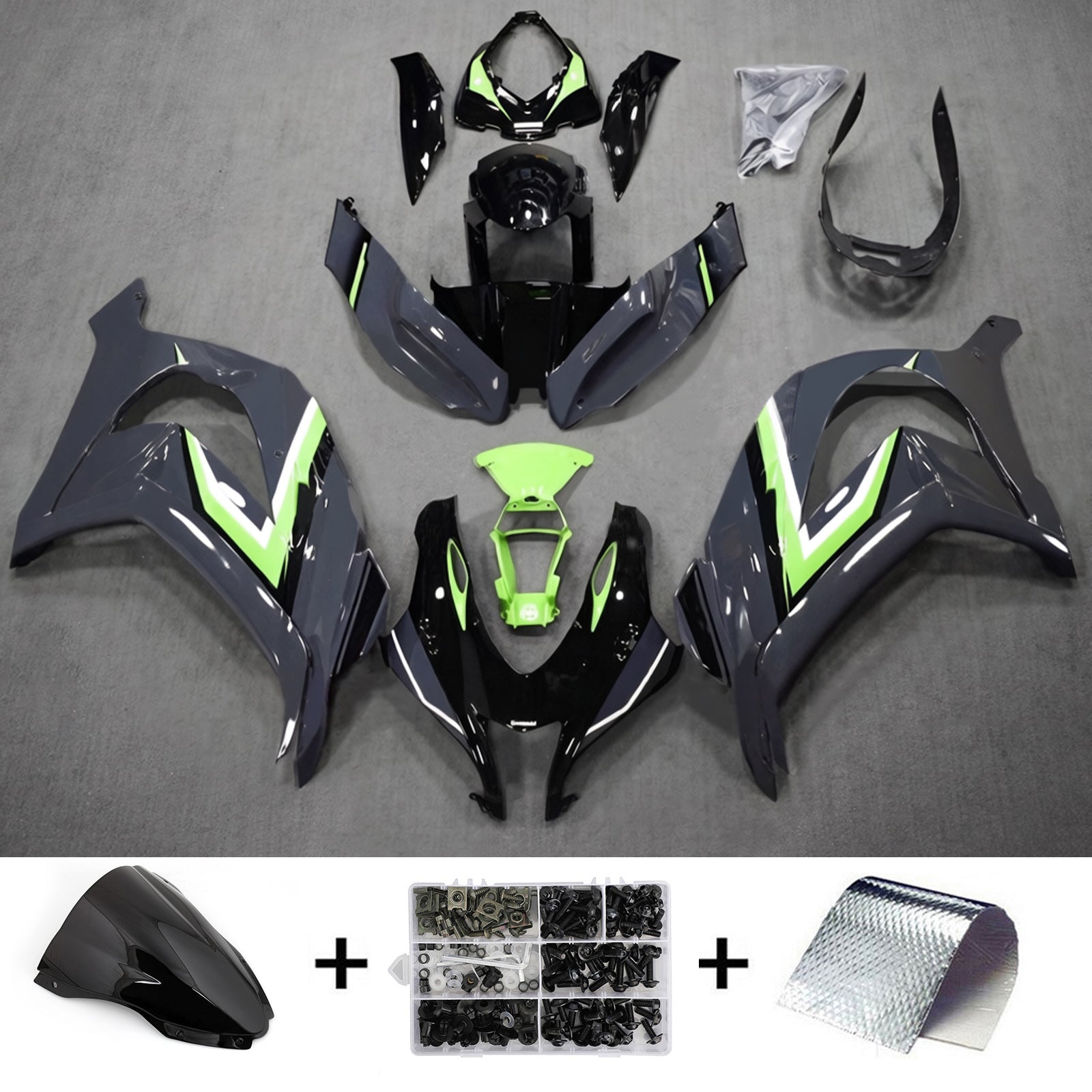 Kit de carénage injecté en plastique ABS compatible avec Kawasaki ZX10R 2016-2020