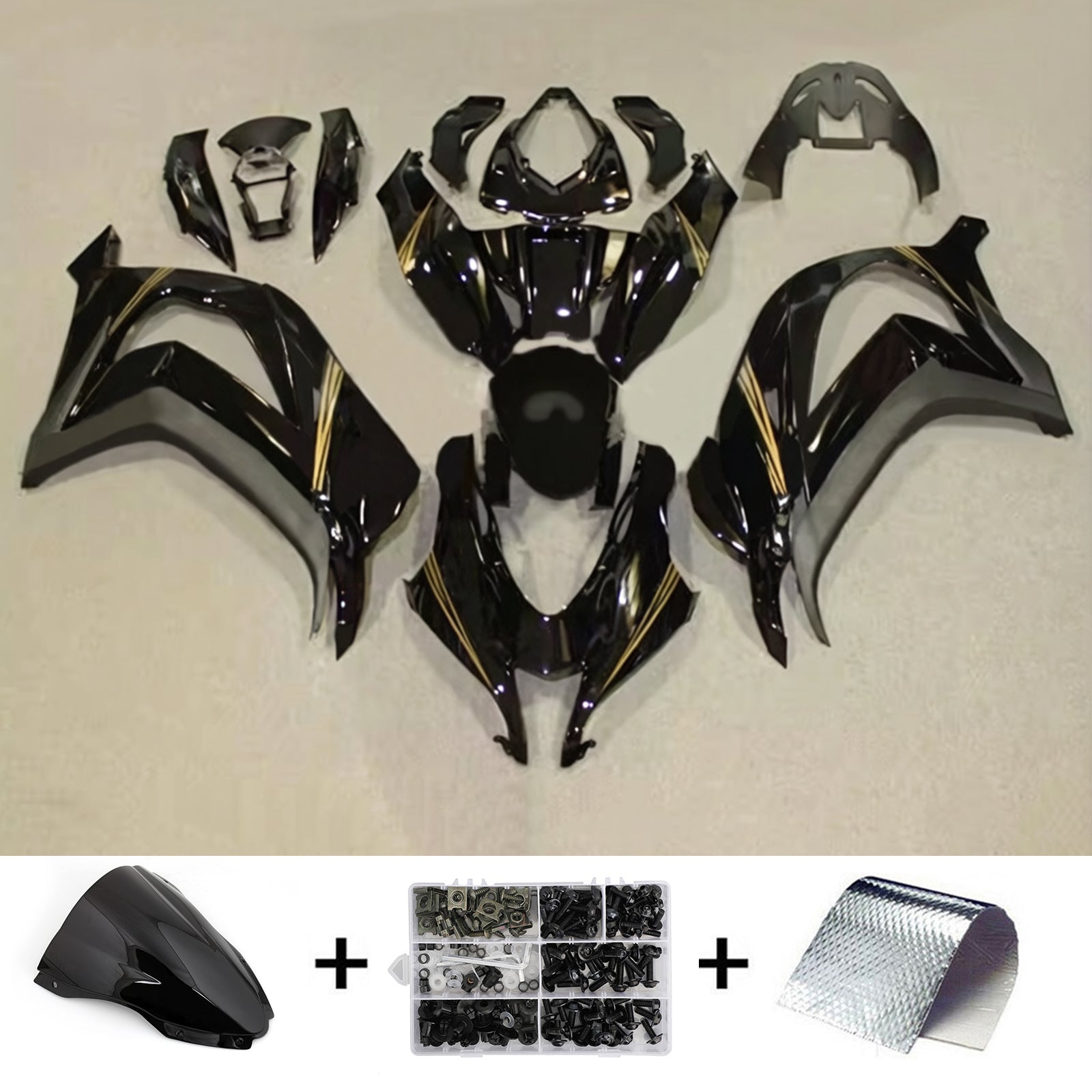 Kit de carénage injecté en plastique ABS compatible avec Kawasaki ZX10R 2016-2020