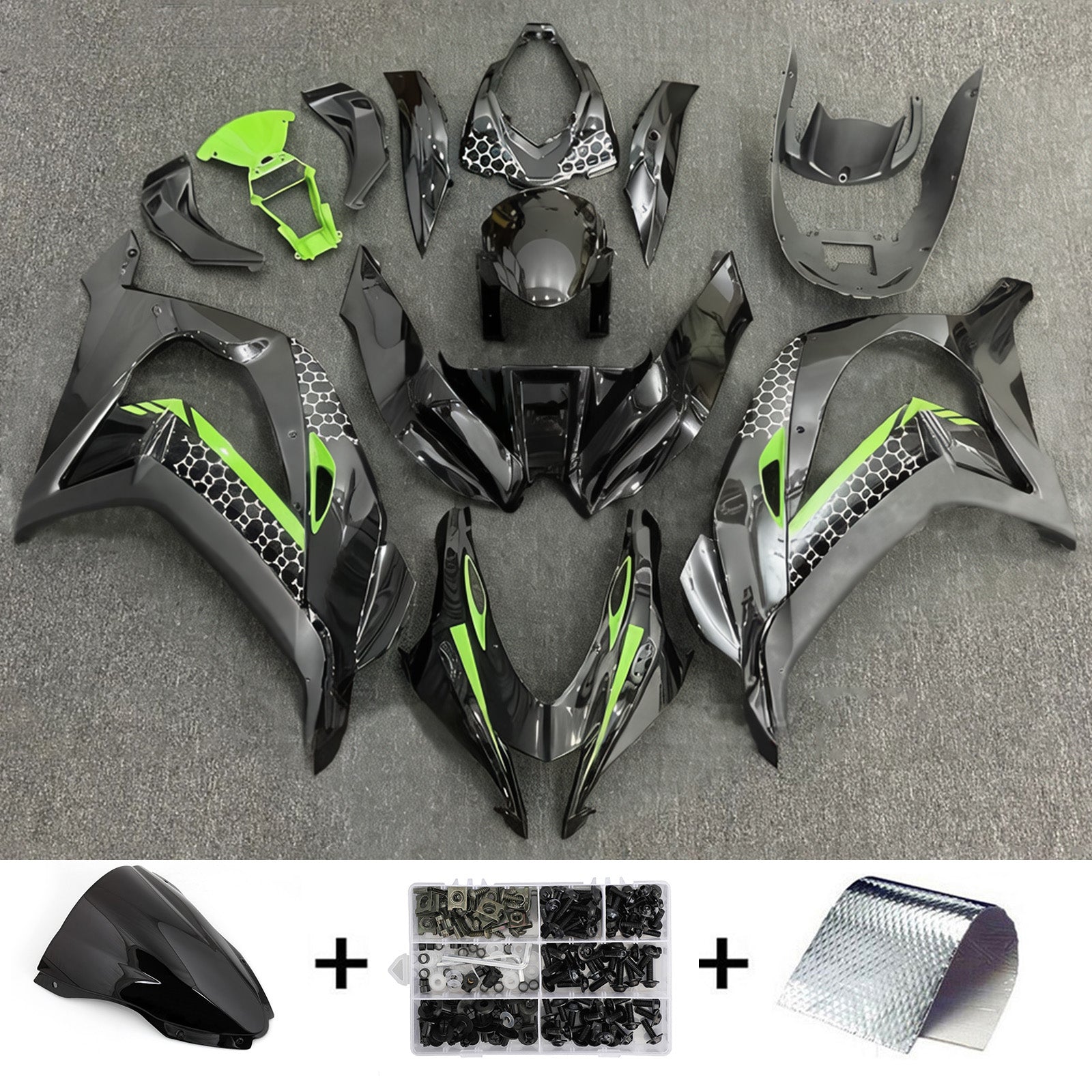 Komplet oklepa z vbrizgano ABS plastiko, združljiv s Kawasaki ZX10R 2016-2020