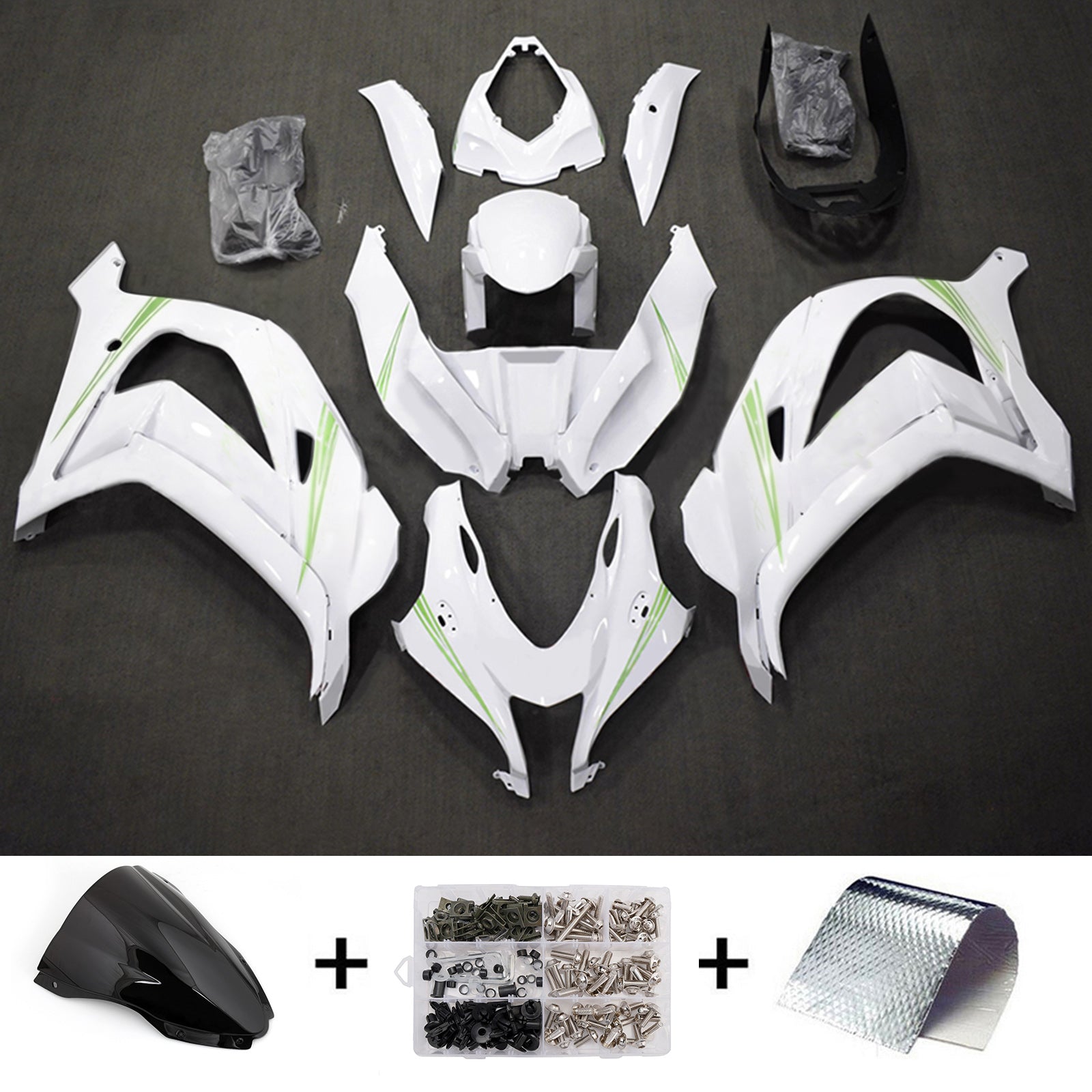 Komplet oklepa z vbrizgano ABS plastiko, združljiv s Kawasaki ZX10R 2016-2020
