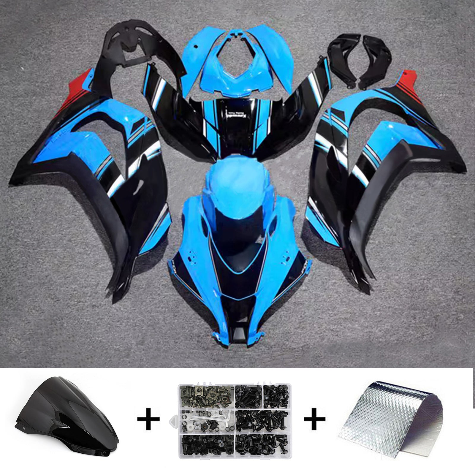 Kit de carénage injecté en plastique ABS compatible avec Kawasaki ZX10R 2016-2020