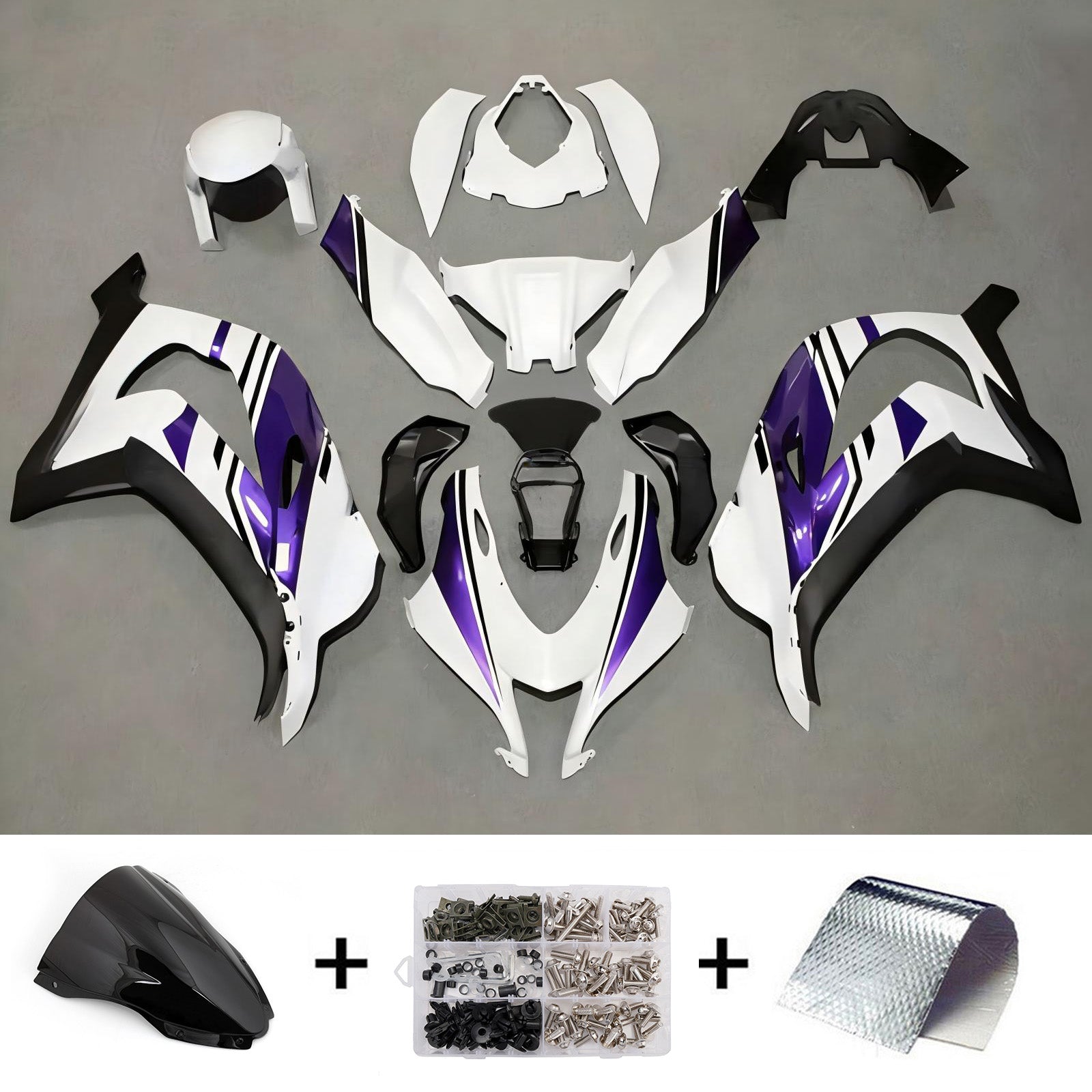 Komplet oklepa z vbrizgano ABS plastiko, združljiv s Kawasaki ZX10R 2016-2020
