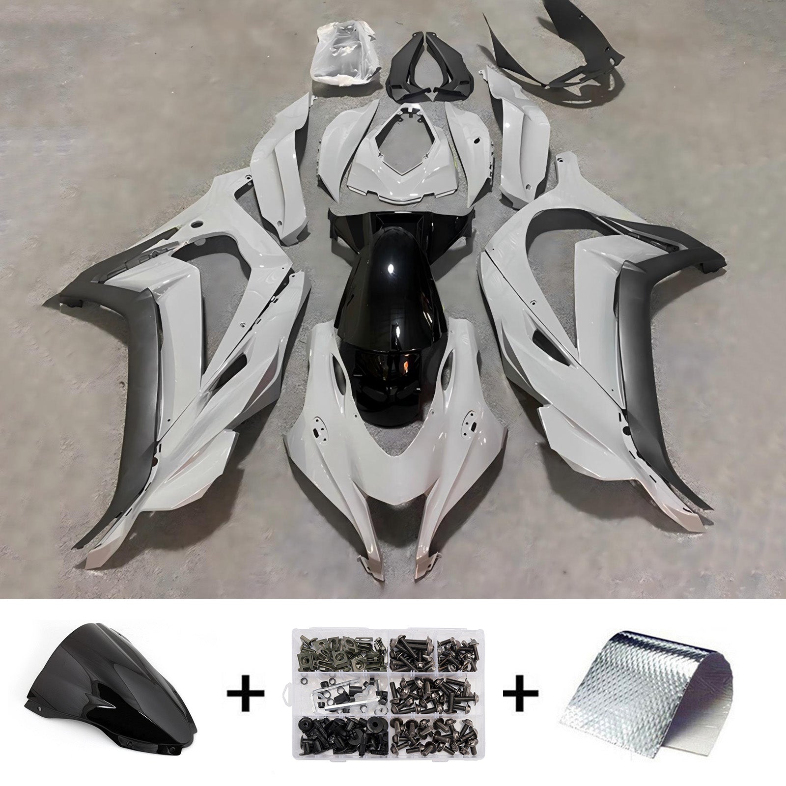 Kit de carénage injecté en plastique ABS compatible avec Kawasaki ZX10R 2016-2020