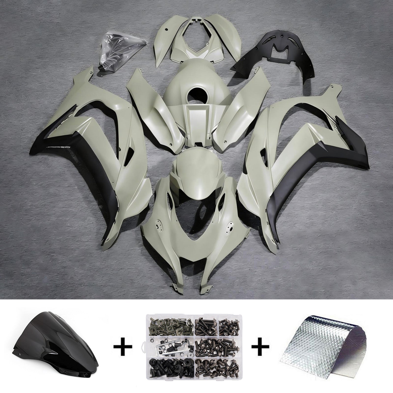 Kit de carénage injecté en plastique ABS compatible avec Kawasaki ZX10R 2016-2020
