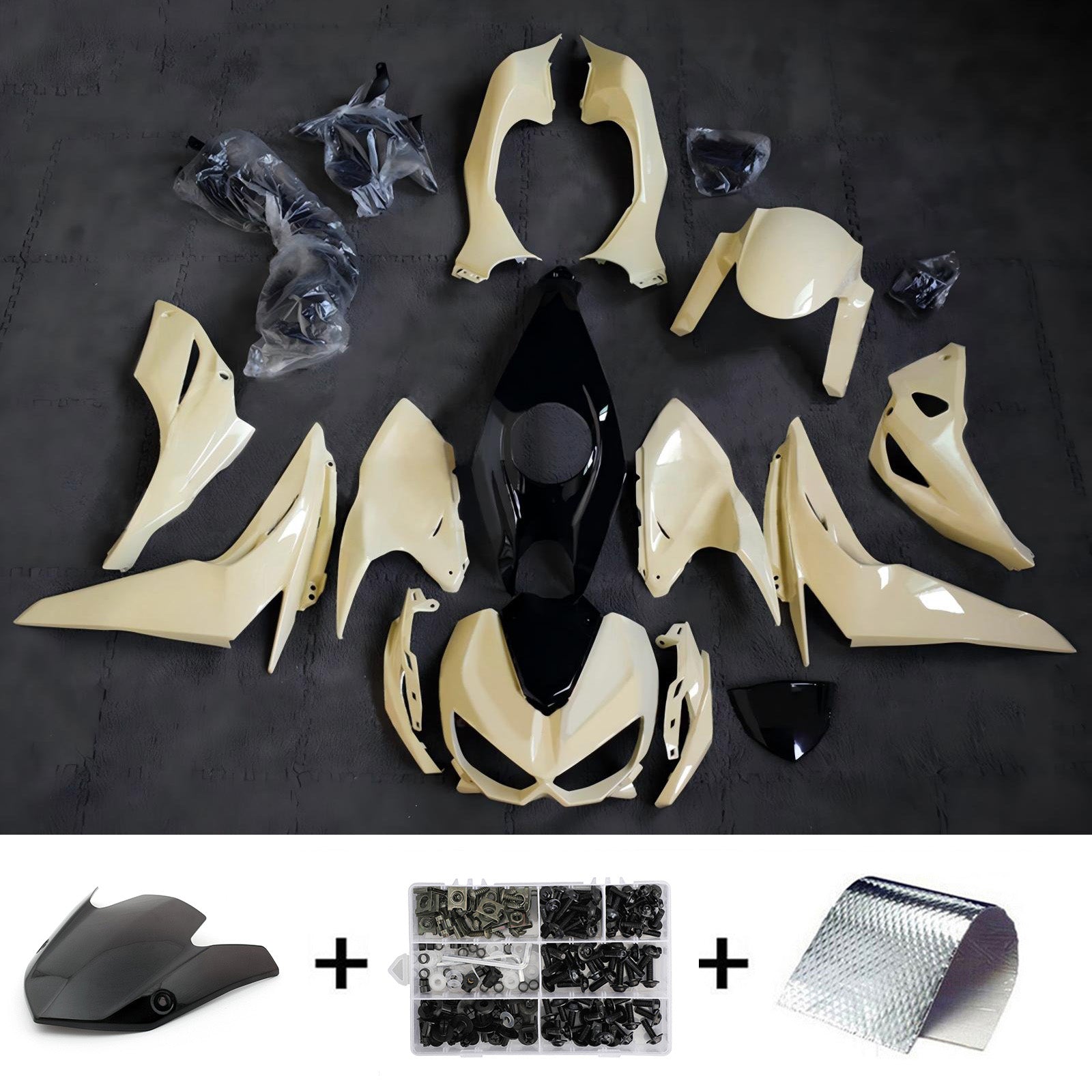 Kit carena iniettata in plastica ABS compatibile con Kawasaki Z1000 2014-2017