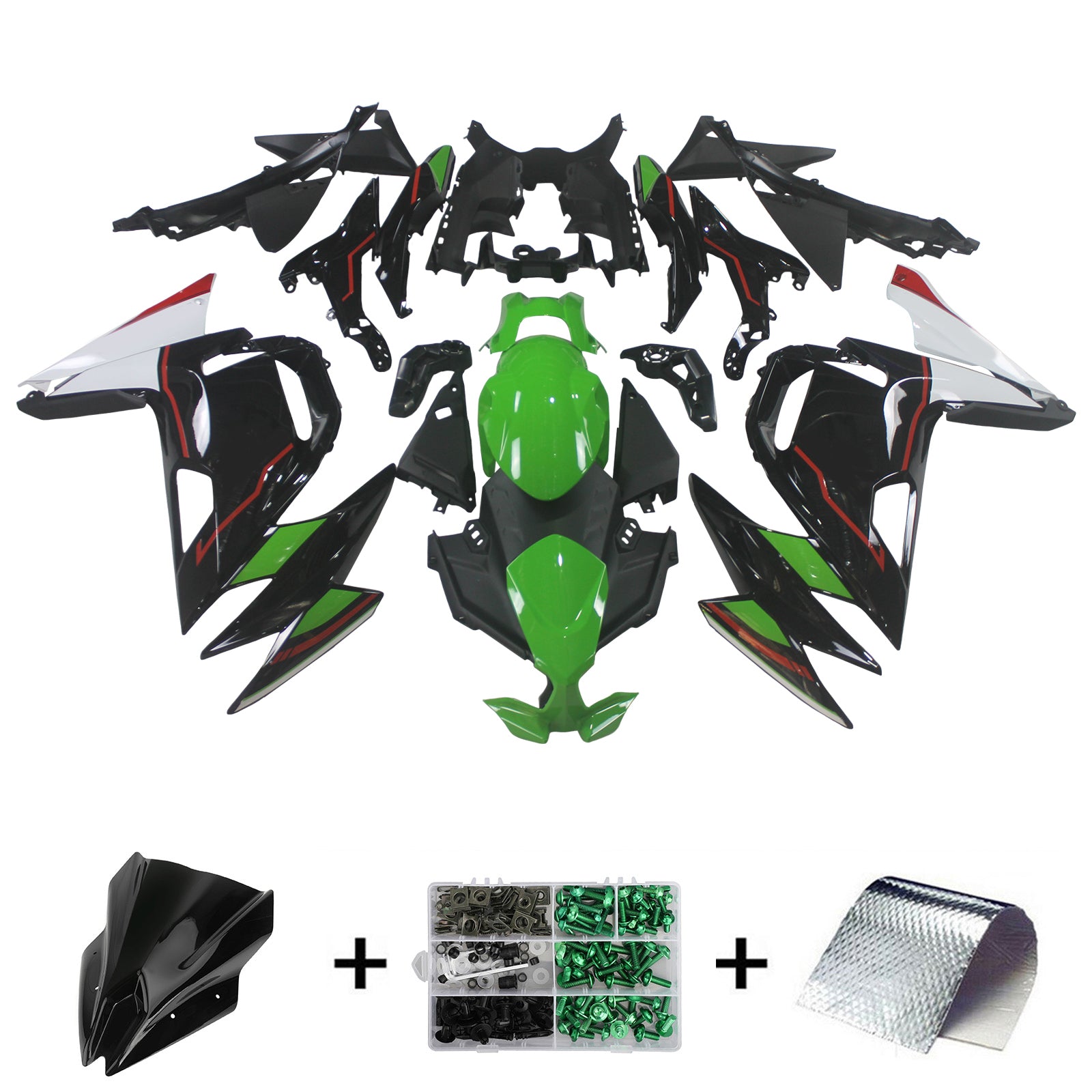 Amotopart Kit Carénage Kawasaki ER-6F Ninja650 2020-2023 Carrosserie ABS