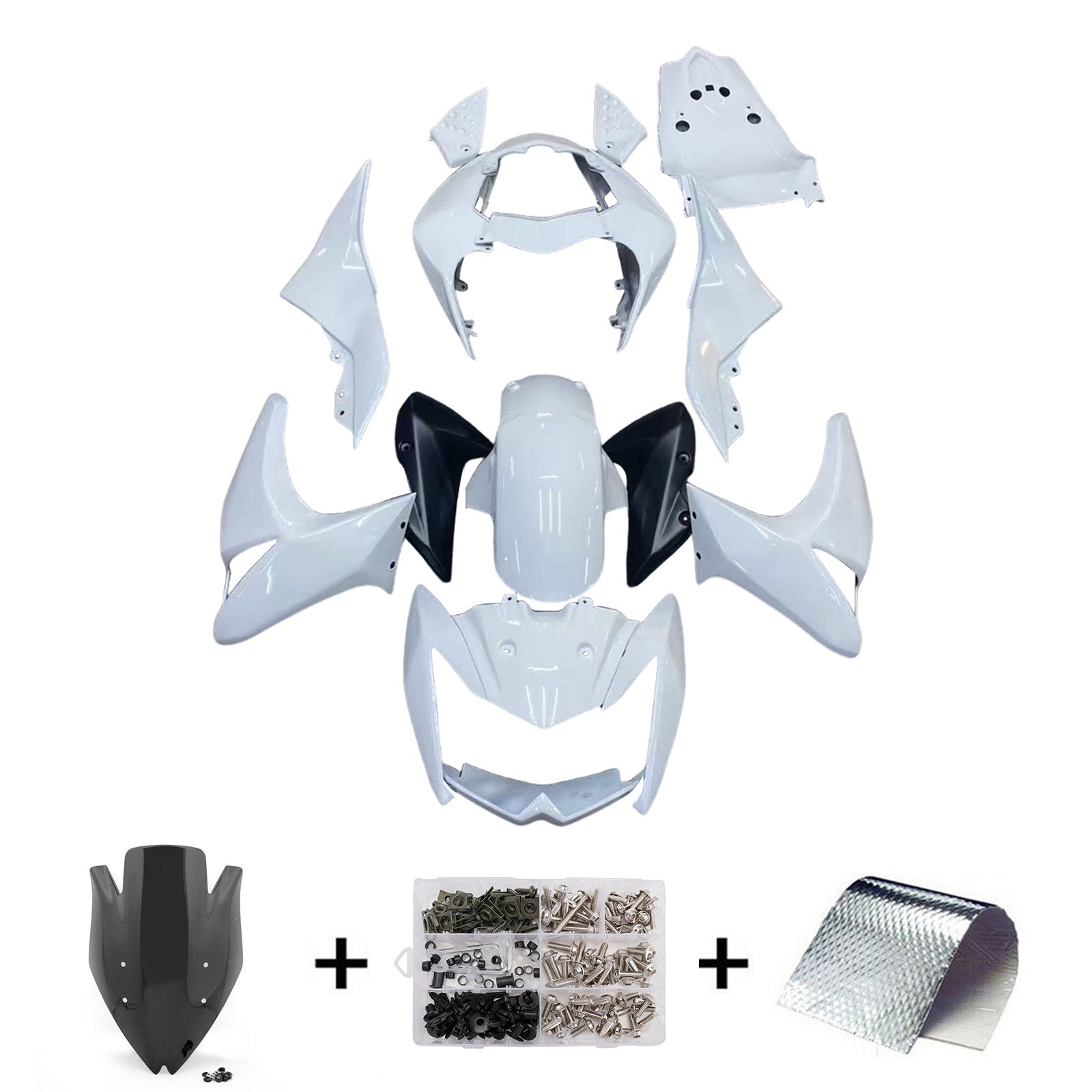 Amotopart Kawasaki Z1000 2003-2006 Kit Carénage Carrosserie Plastique ABS